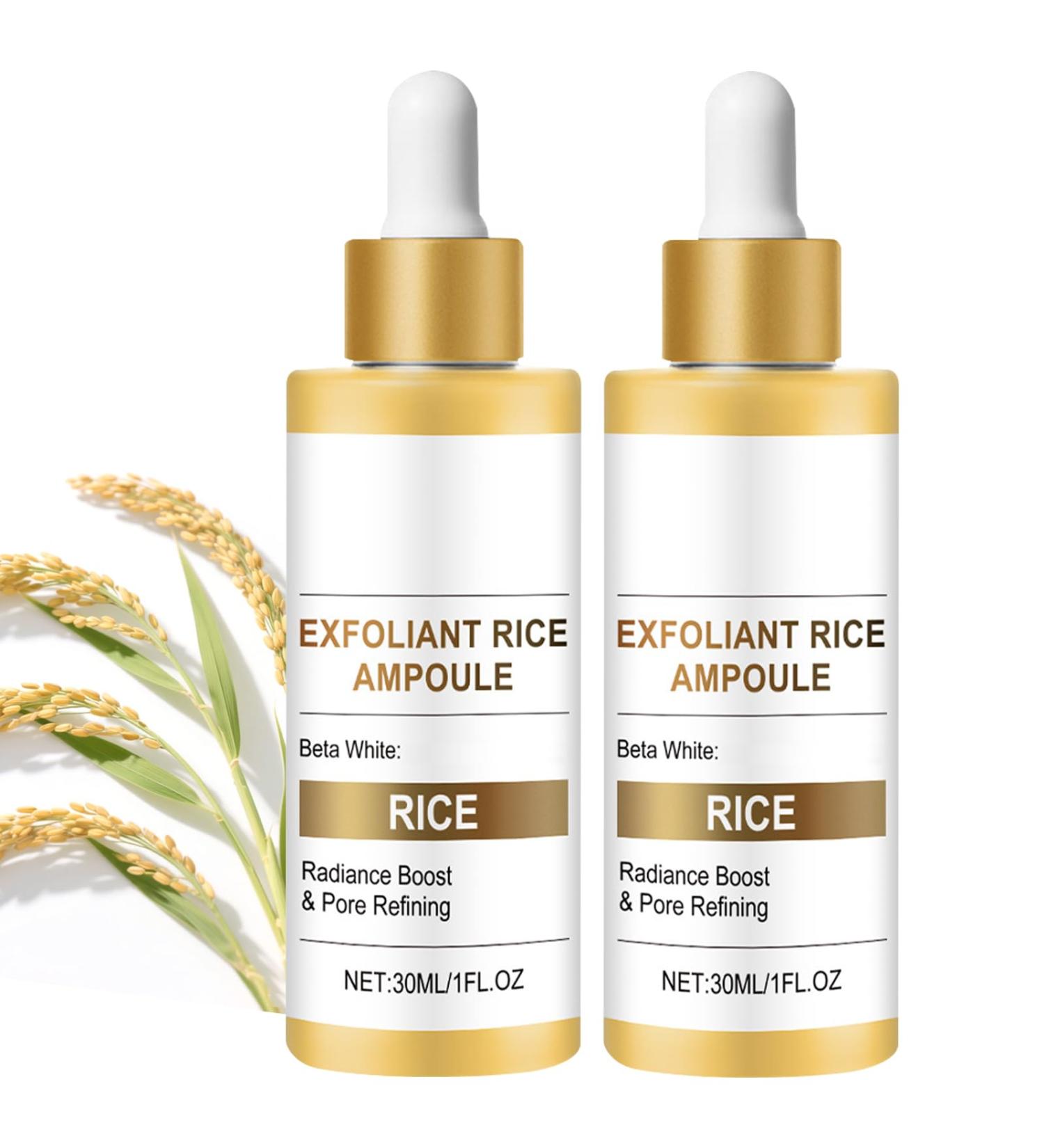 WRANBAO Black rice ampoule white rice scrub serum scrub ampoule set of black and white rice duo serums for peeling and moisturizing moisturizing pore refining 30 ml 2 pieces W - Buy Online on GoSupps.com