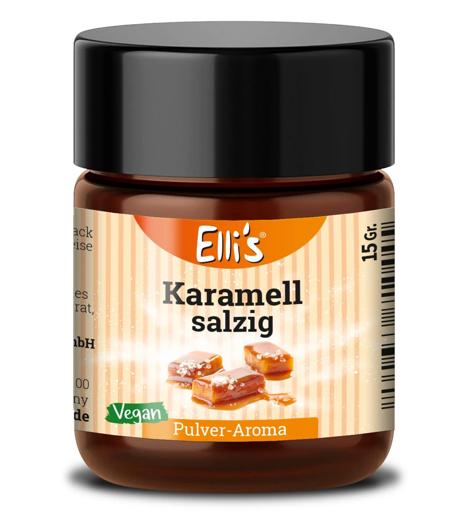 Elli's Aromas Caramel Salty Powder | Vegan & Low-Calorie Food Aroma for Baking & Cooking | 10g Import - Buy Online on GoSupps.com