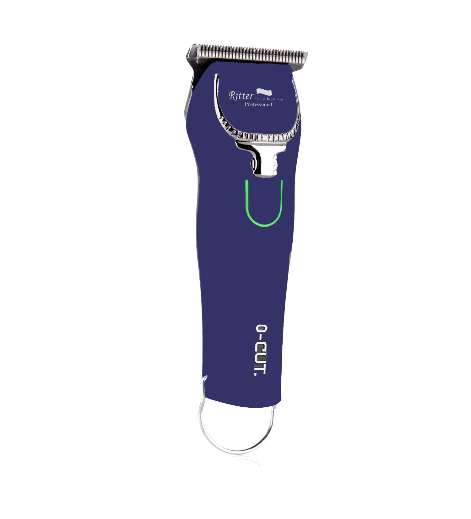 Ritter Hair & Beauty Care Professional Mini Travel Beard Trimmer 0mm Hair Trimmer balding 1.6" Blade Powerful 7Watt 2-speeds Li-ion Power USB-C Work Corded & Cordless 4 Hours Run Time (Blu) Blue