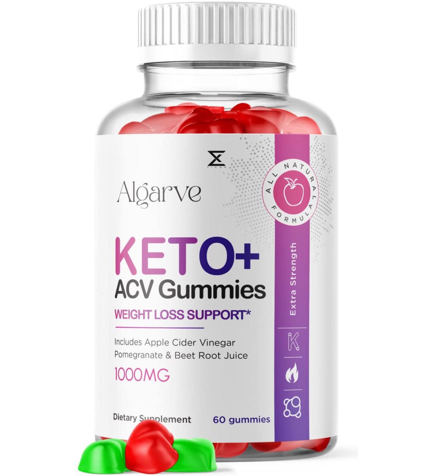 Algarve Keto Gummies with ACV for Advanced Weight Loss - 60 Count Pack - Shark Tank Approved for Men and Women - Buy Online on GoSupps.com