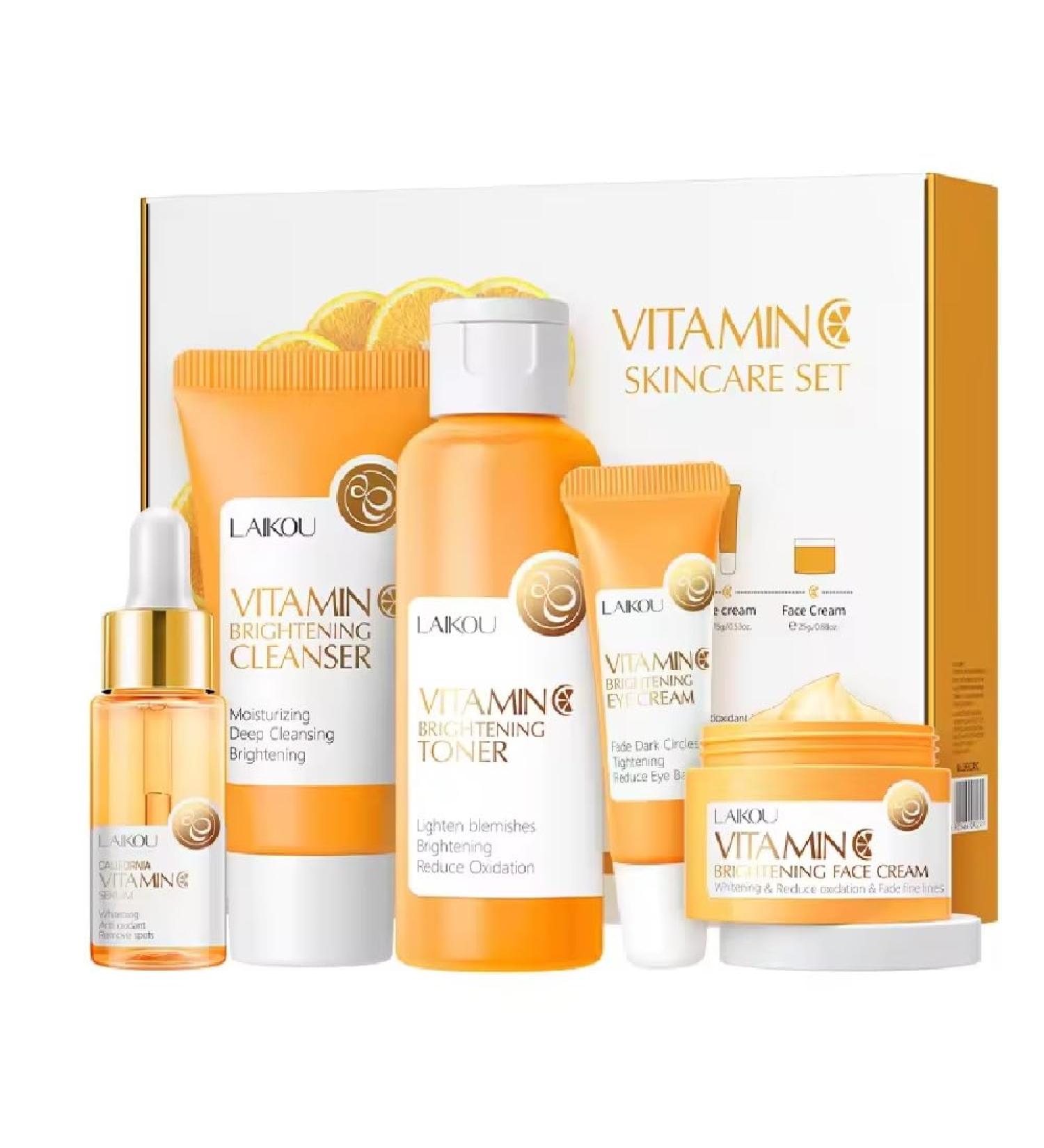 Juanita's Supply Vitamin C Skincare Set | 5-in-1 Gift Set | Cleanser Toner Creams & Serum | Moisturizing Skincare for Women & Men - Buy Online on GoSupps.com