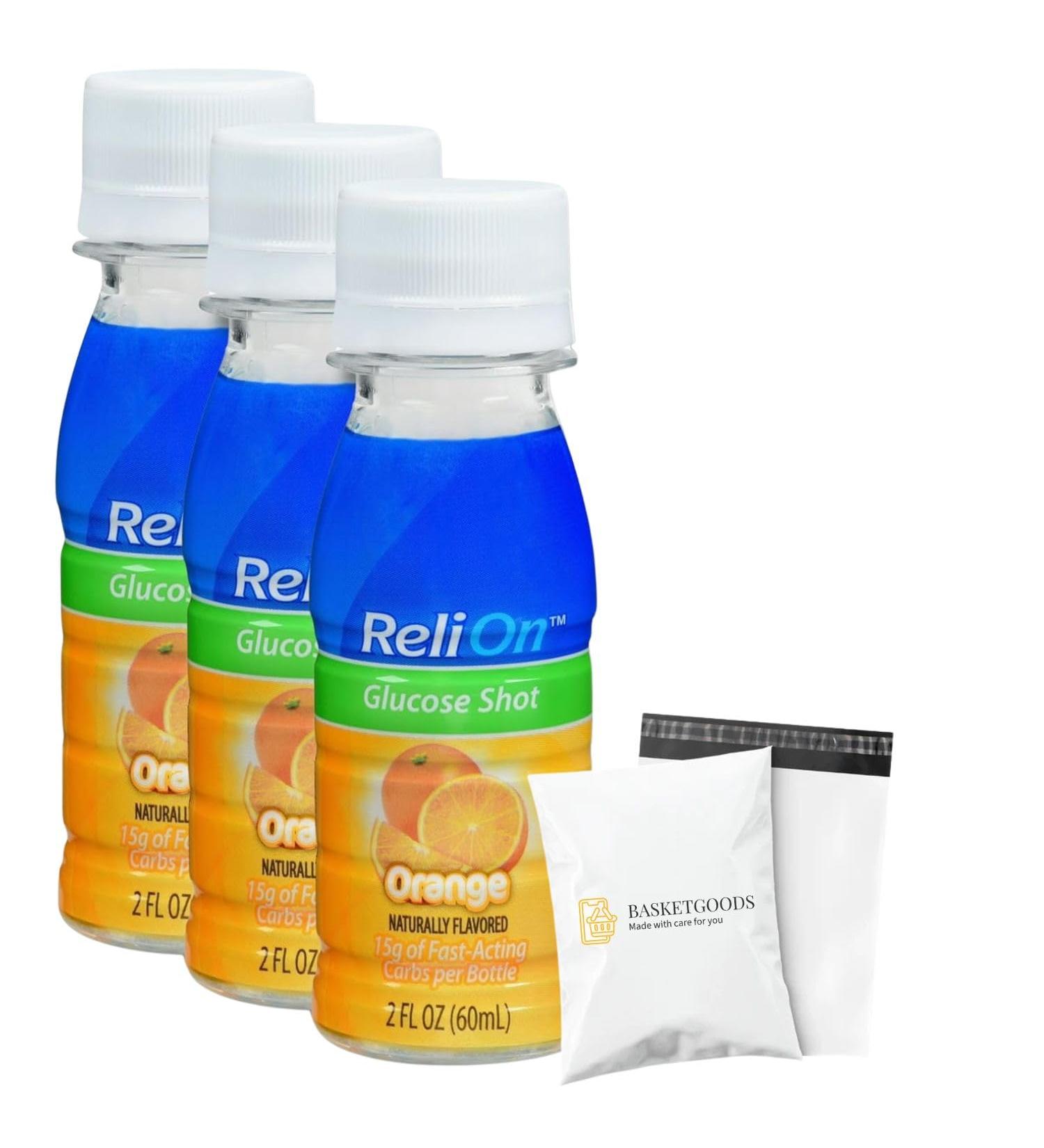 Glucose Shots Liquid- Reli on Orange Flavor (Pack of 3) Set by Basket Goods - Buy Online on GoSupps.com