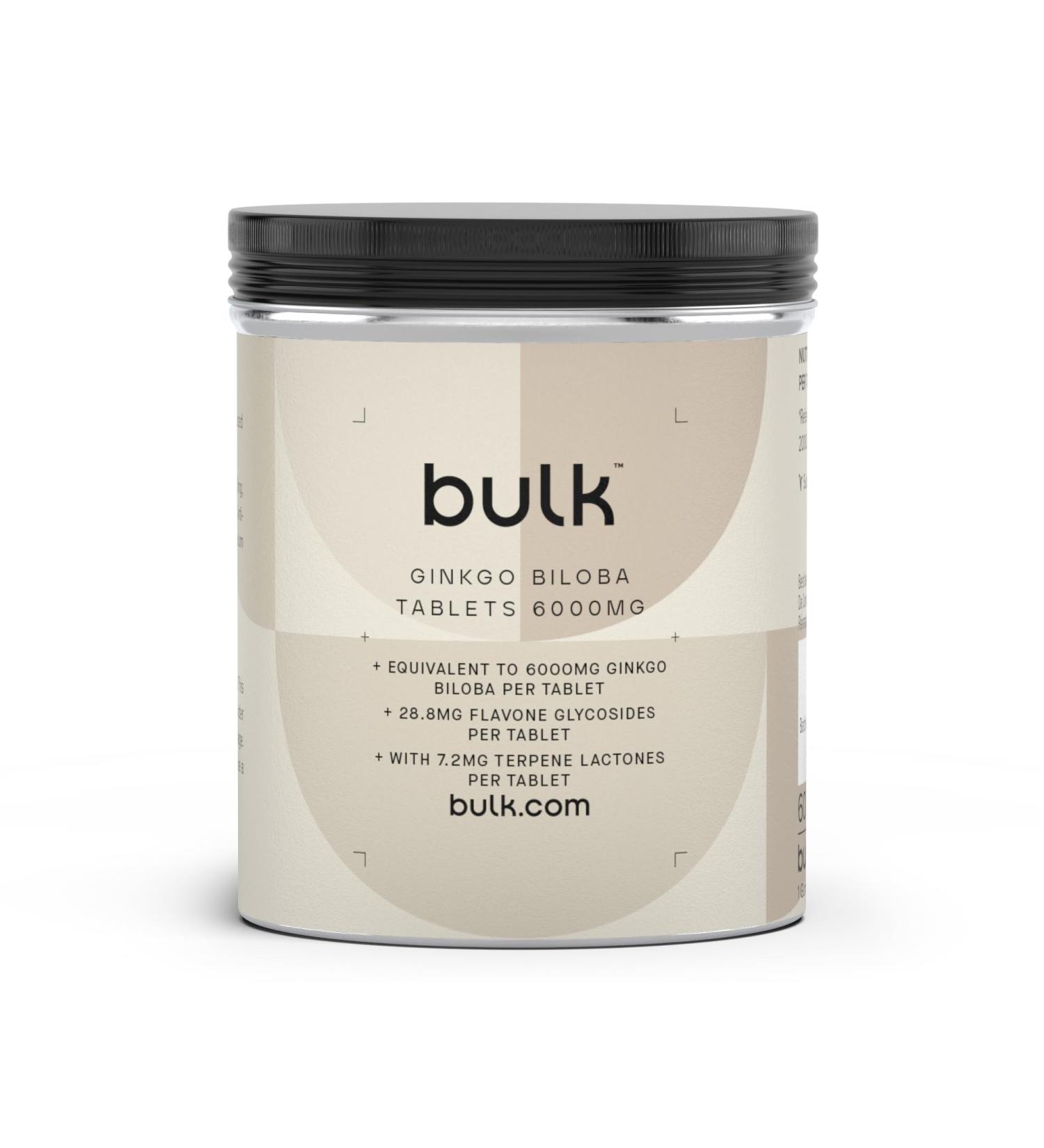 Bulk Ginkgo Biloba Tablets 6000 mg 60 Tablets 60 Servings 60 pieces (1 pack)