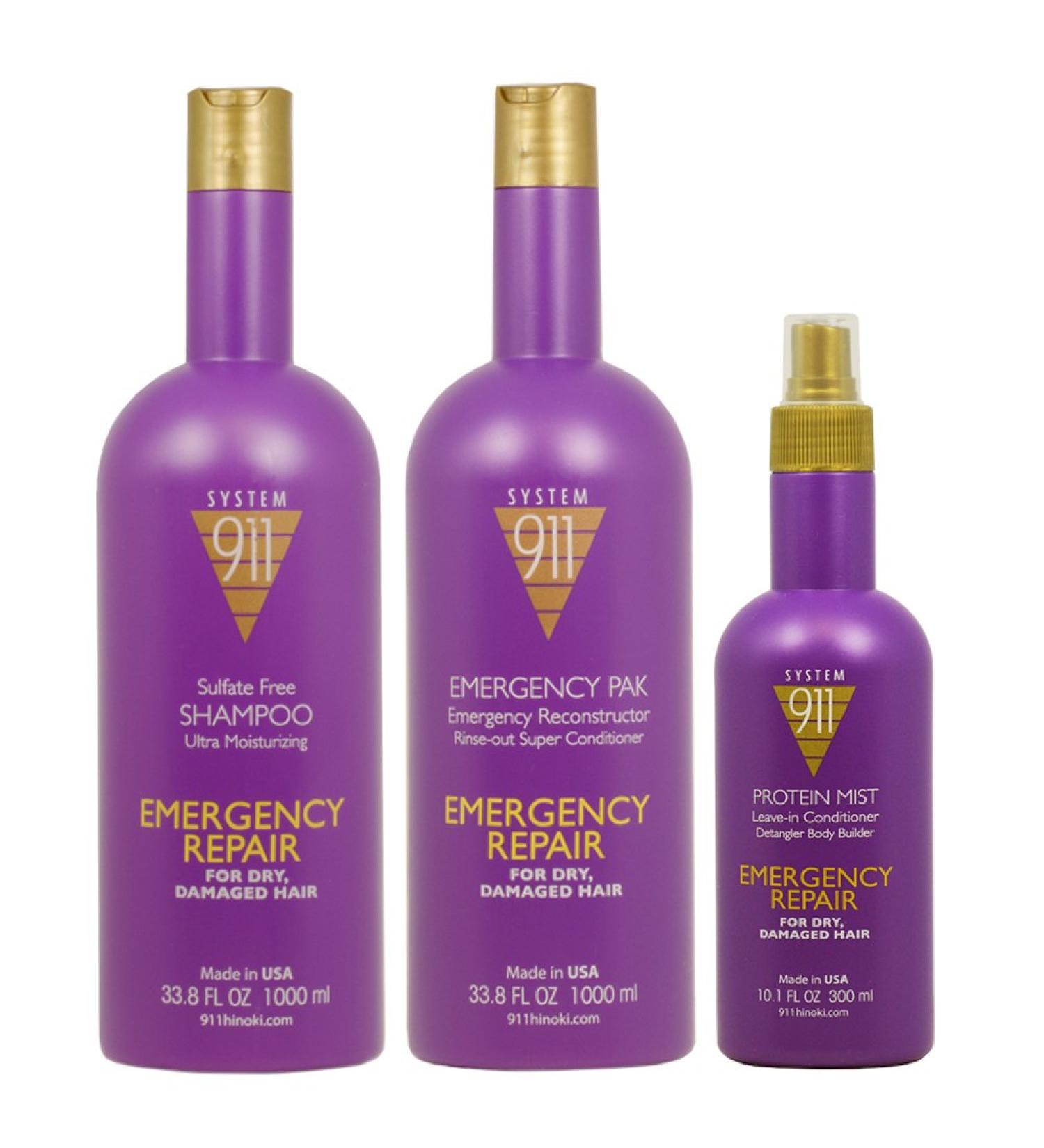 Hayashi System 911 Shampoo & Emergency Pak 33.8oz & Protein Mist 10.1oz"Set"