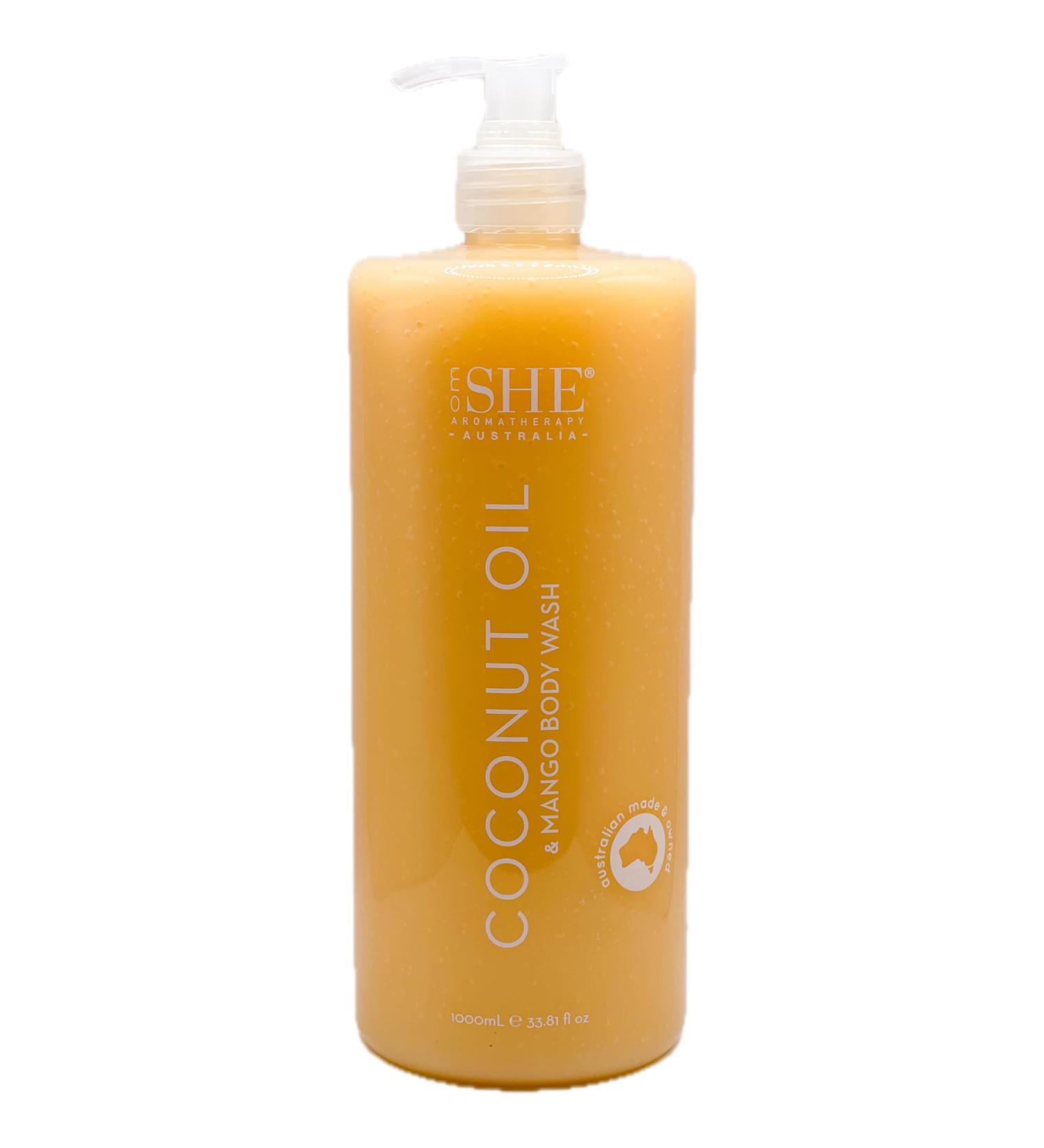 Om She Coconut Oil & Mango Body Wash 33.8 Fl Oz - Hydrating Natural Cleanser for Radiant Skin - Buy Online on GoSupps.com
