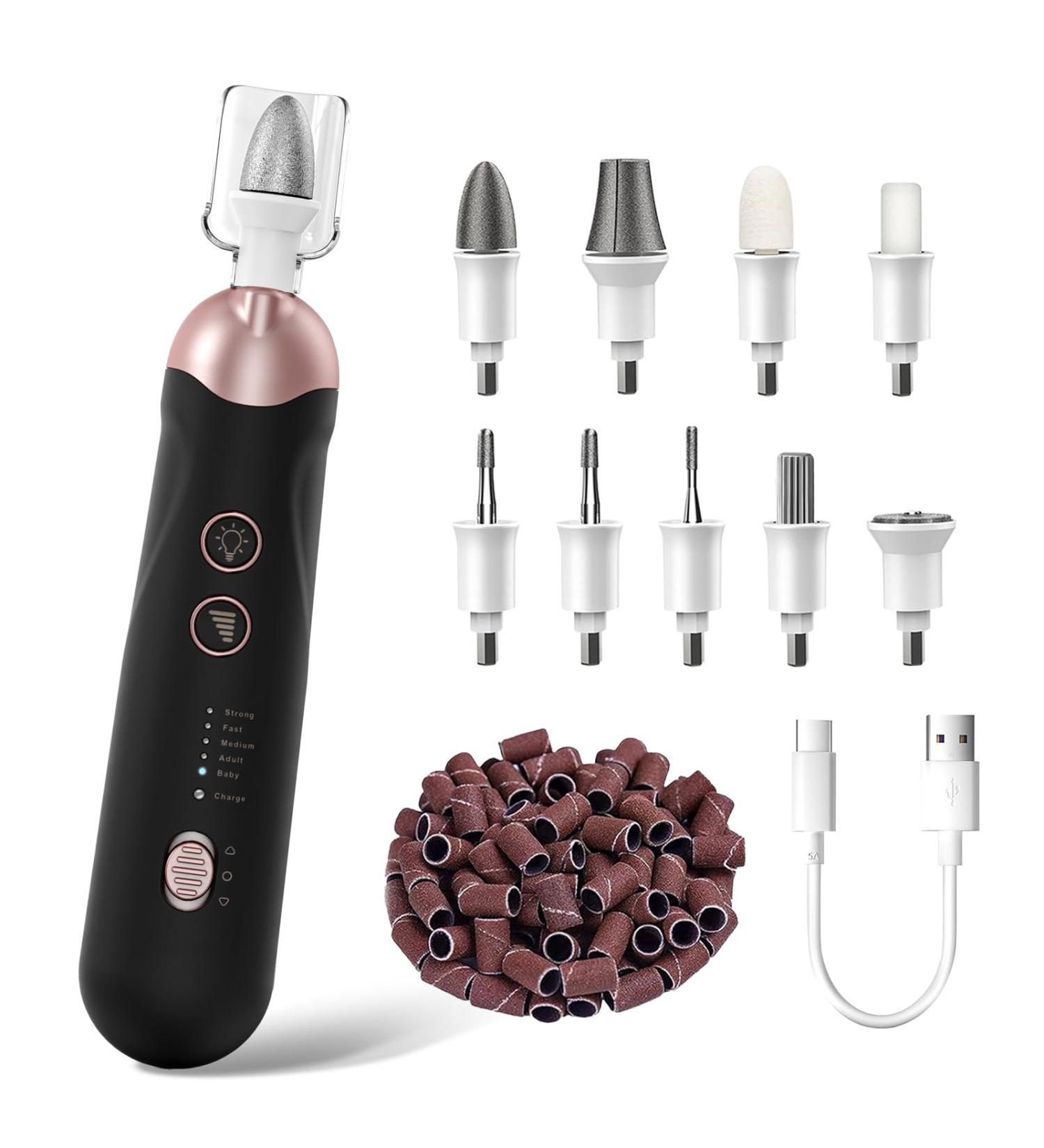 Professional Manicure Pedicure Kit - Cordless Electric Nail File Set for Home & Salon | 5 Speeds Rechargeable Foot Care Tools for All | Ideal for Men Women Babies & Pets - Buy Online on GoSupps.com