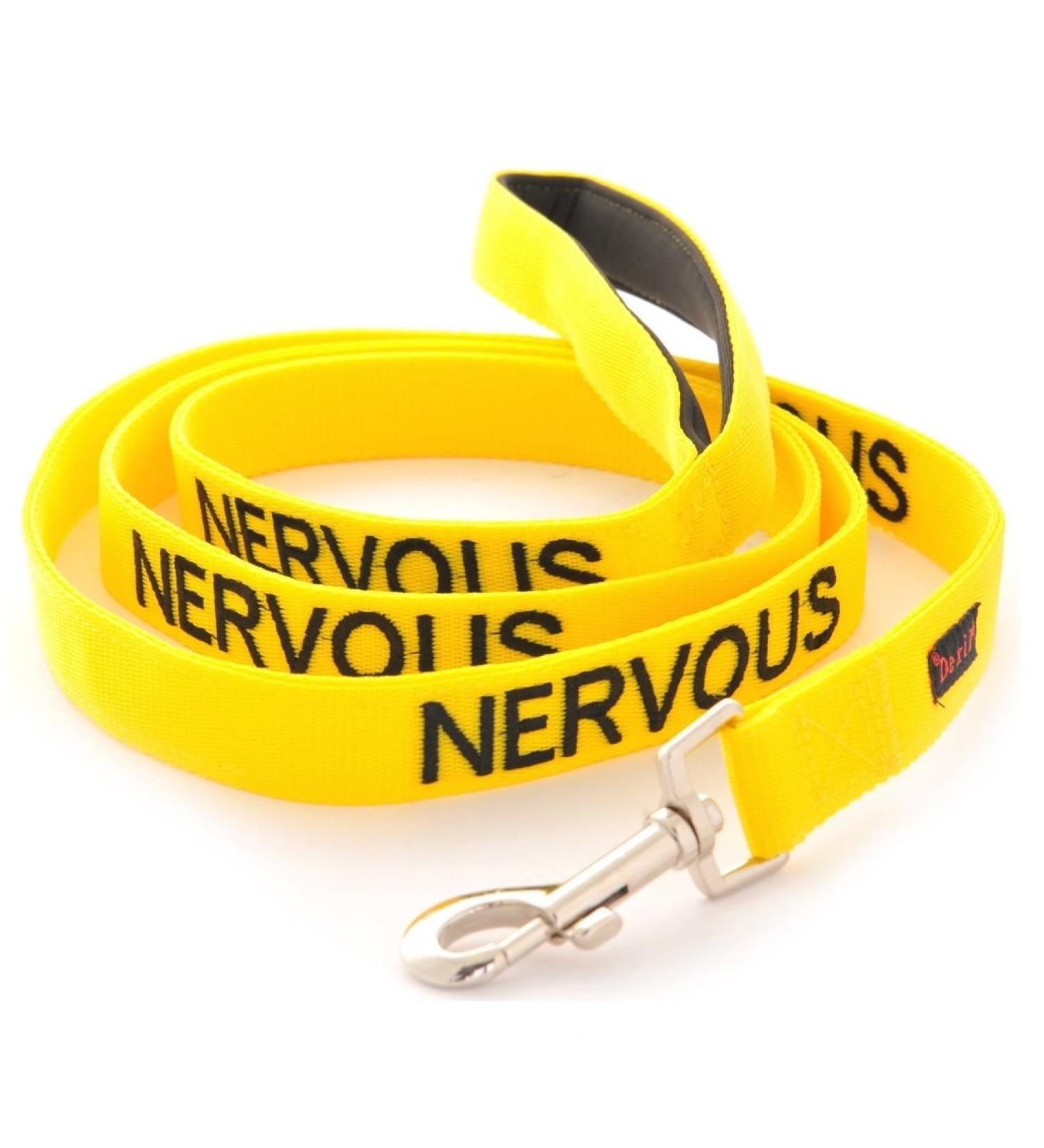 NERVOUS FriendlyDogCollars Colour Coded Dog Accident Prevention Leads 1.2m Prevents Dog Accidents By Letting Others Know Your Dog In Advance Award Winning NERVOUS Yellow - Buy Online on GoSupps.com