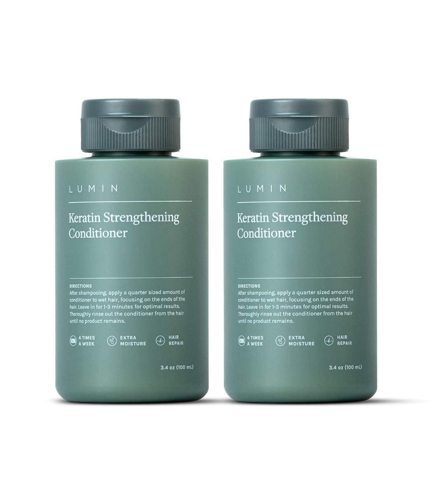 Men's Keratin Strengthening Conditioner 2-Pack | Rehydrate & Strengthen Dry Damaged Hair | Jojoba Oil Formula | Lumin - Buy Online on GoSupps.com