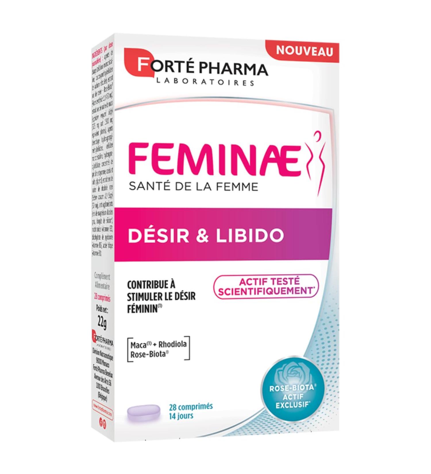 Fort Pharma - Feminae D sir & Libido - Bien etre femme Libido femme Fatigue R gulation hormonale - MACA Rose biota Rhodiola Vitamines - 28 comprim s 2/jour - Buy Online on GoSupps.com
