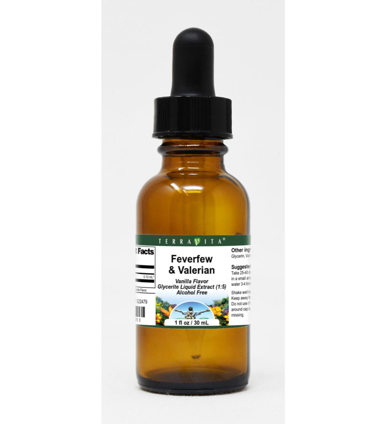 Feverfew & Valerian Glycerite Liquid Extract (1:5) - Vanilla Flavored (1 oz ZIN: 522479) - 3 Pack - Buy Online on GoSupps.com