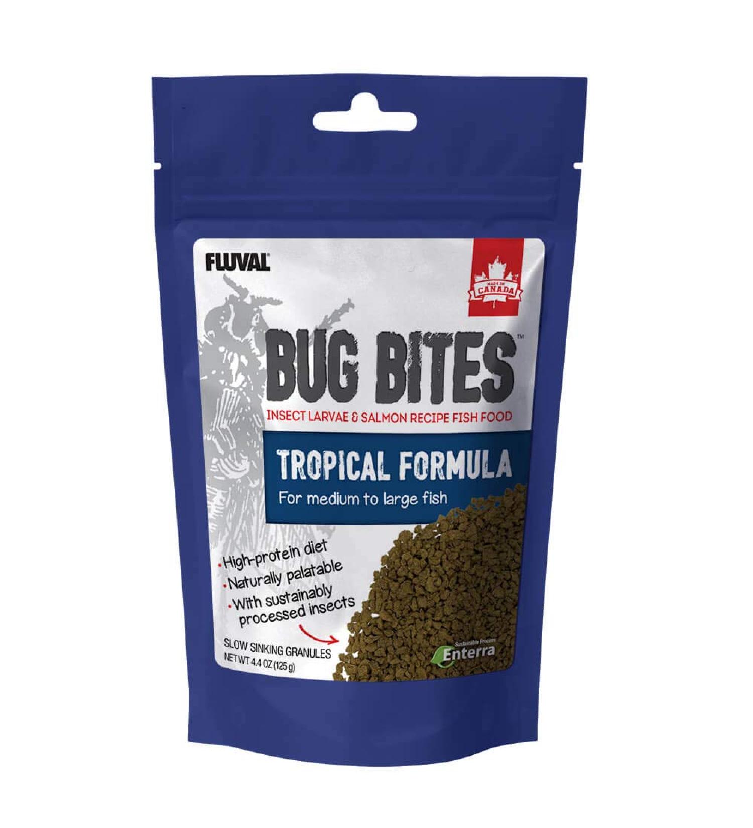 Nutrafin Bug Bites Tropical Formula Medium to Large Fish - 1.4-2.0 mm granules 125 g (4.4 oz)