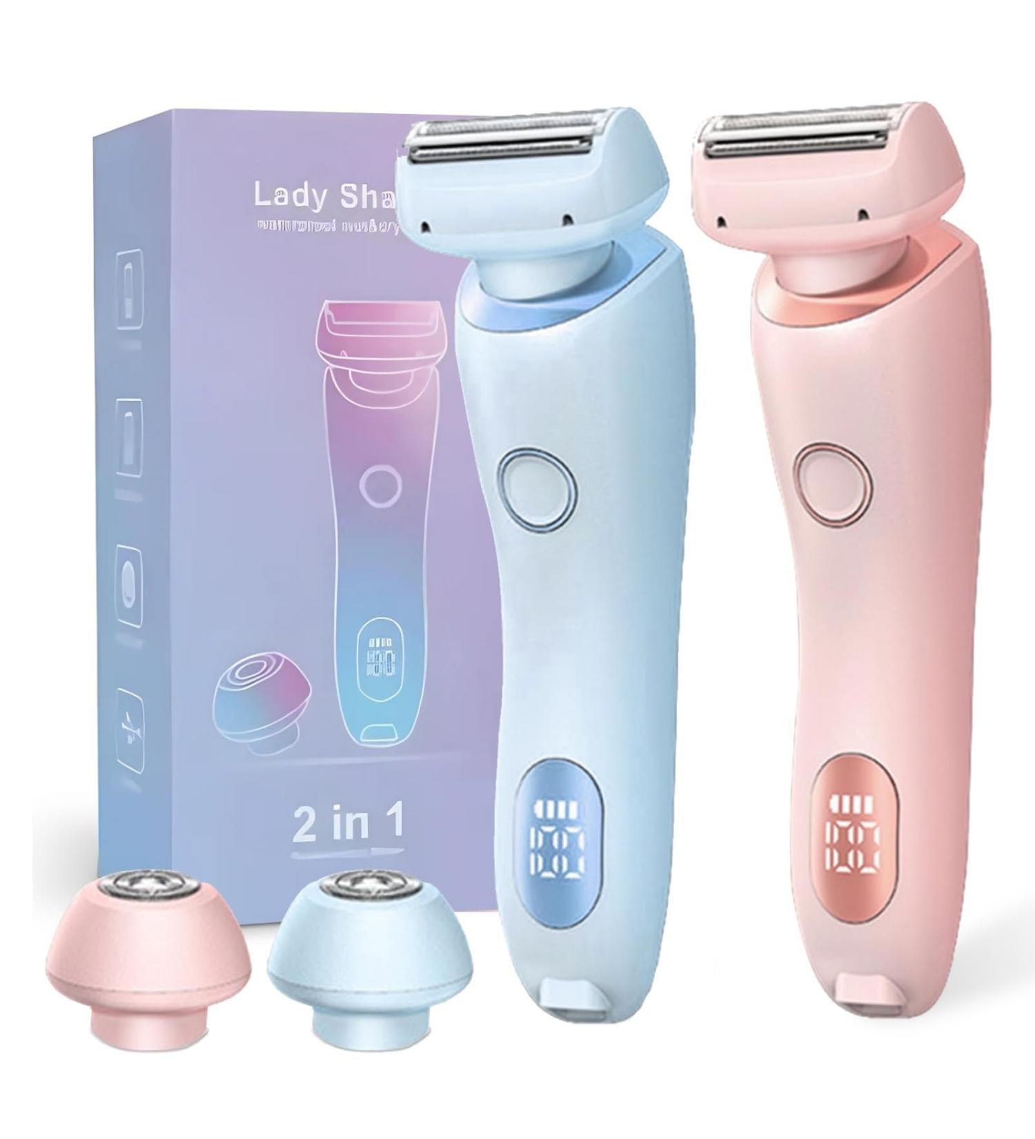 Duskofficial Razor The Glide Pro 3.0 Dusk Official Shaver 2 in 1 Portable Ladies Shaver Dusk Official Waterproof Electric Razor Wet Dry Women Shaver for Legs and Underarms (Pink+Blue) - Buy Online on GoSupps.com