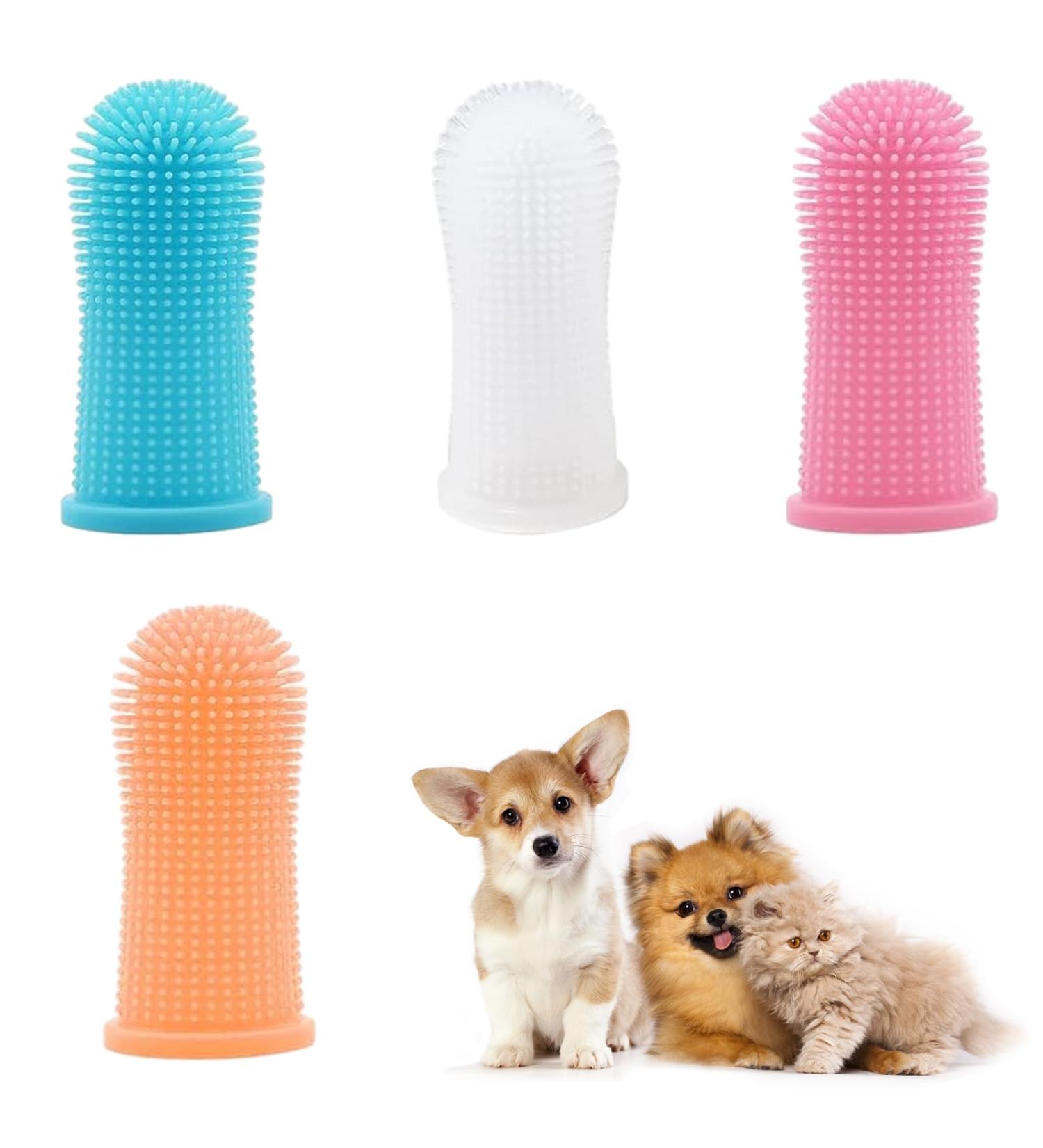 4pcs Dog Toothbrush Dog Finger Toothbrush Dog Toothpaste Finger Toothbrush Dog Dog Toothbrush Finger Cat Toothbrush For Dogs Cats And Small Pets Dental Care Easy Dog Teeth Cleaning - Buy Online on GoSupps.com