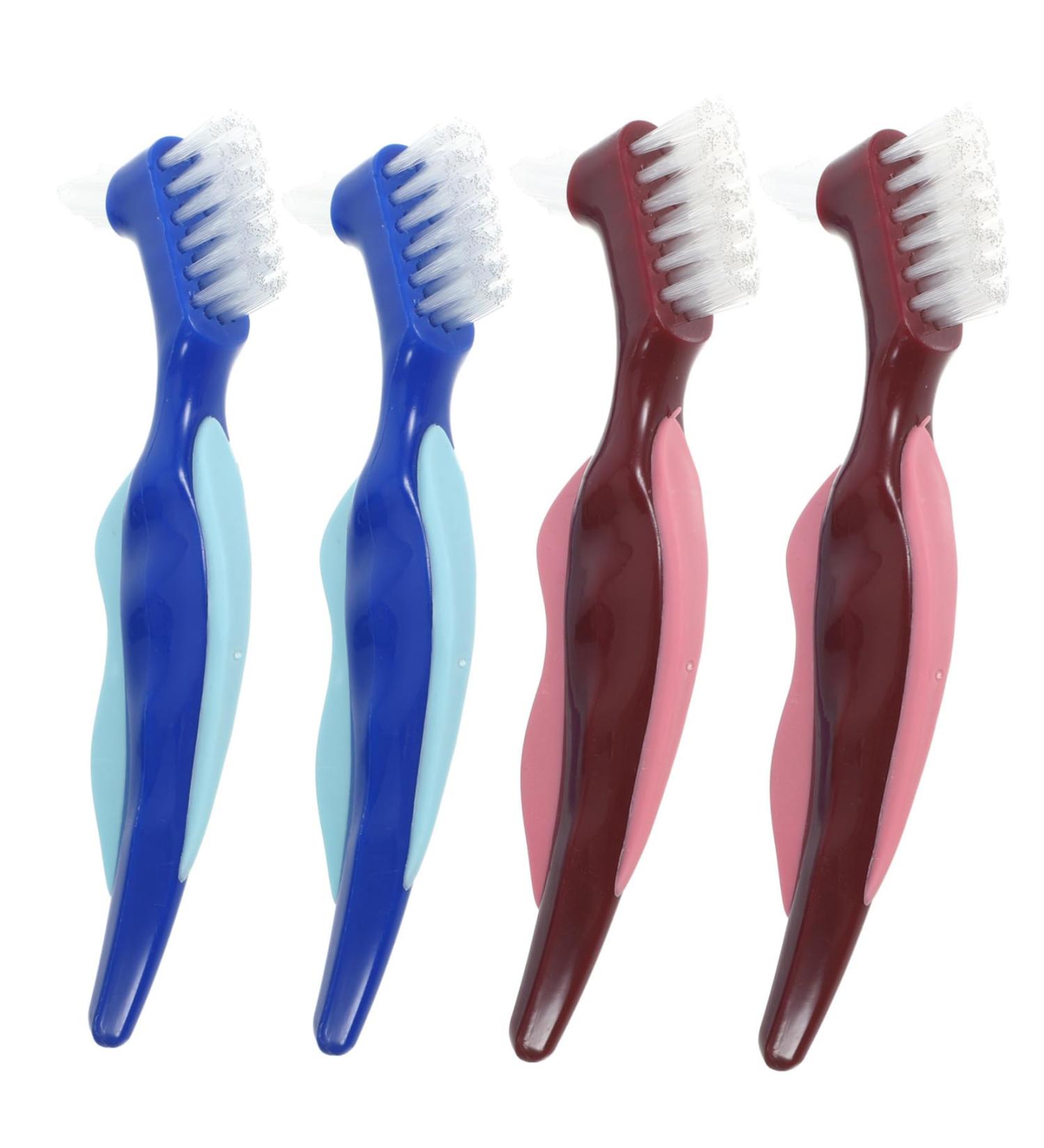 Bcoath 4-Piece Dual-Head Prosthesis Toothbrush Set - Ideal for Cleaning Braces & Prosthetics | International Shipping Available - Buy Online on GoSupps.com