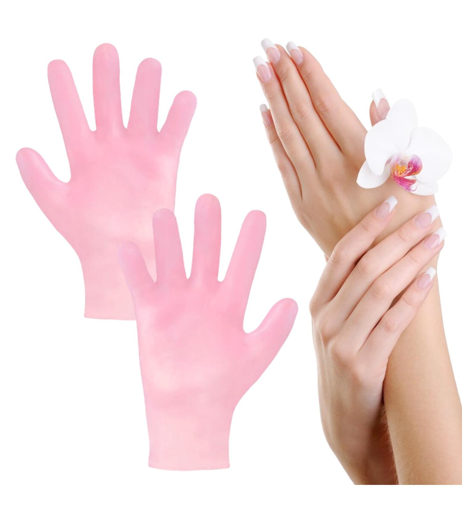 Moisturizing Silicone Gloves Reusable Gel Spa Hydrating Gloves Aloe Lotion Gloves for Repairing Dry Cracked Aging Hands Women's Pedicure Hand Moisturizer Gloves Overnight (1Pair Pink) - Buy Online on GoSupps.com