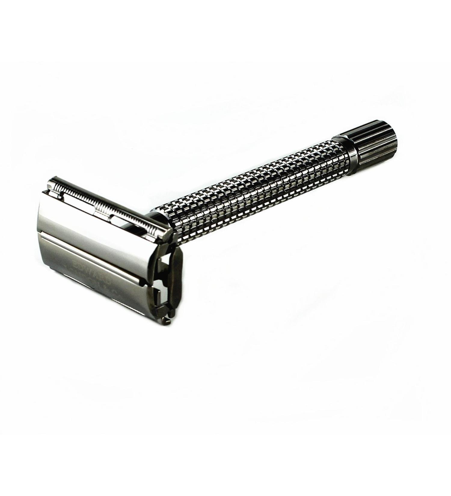 Edward London & Co Pearl Black Heavy Long Handle Double Edge Butterfly Safety Razor - Premium International Shipping - Buy Online on GoSupps.com