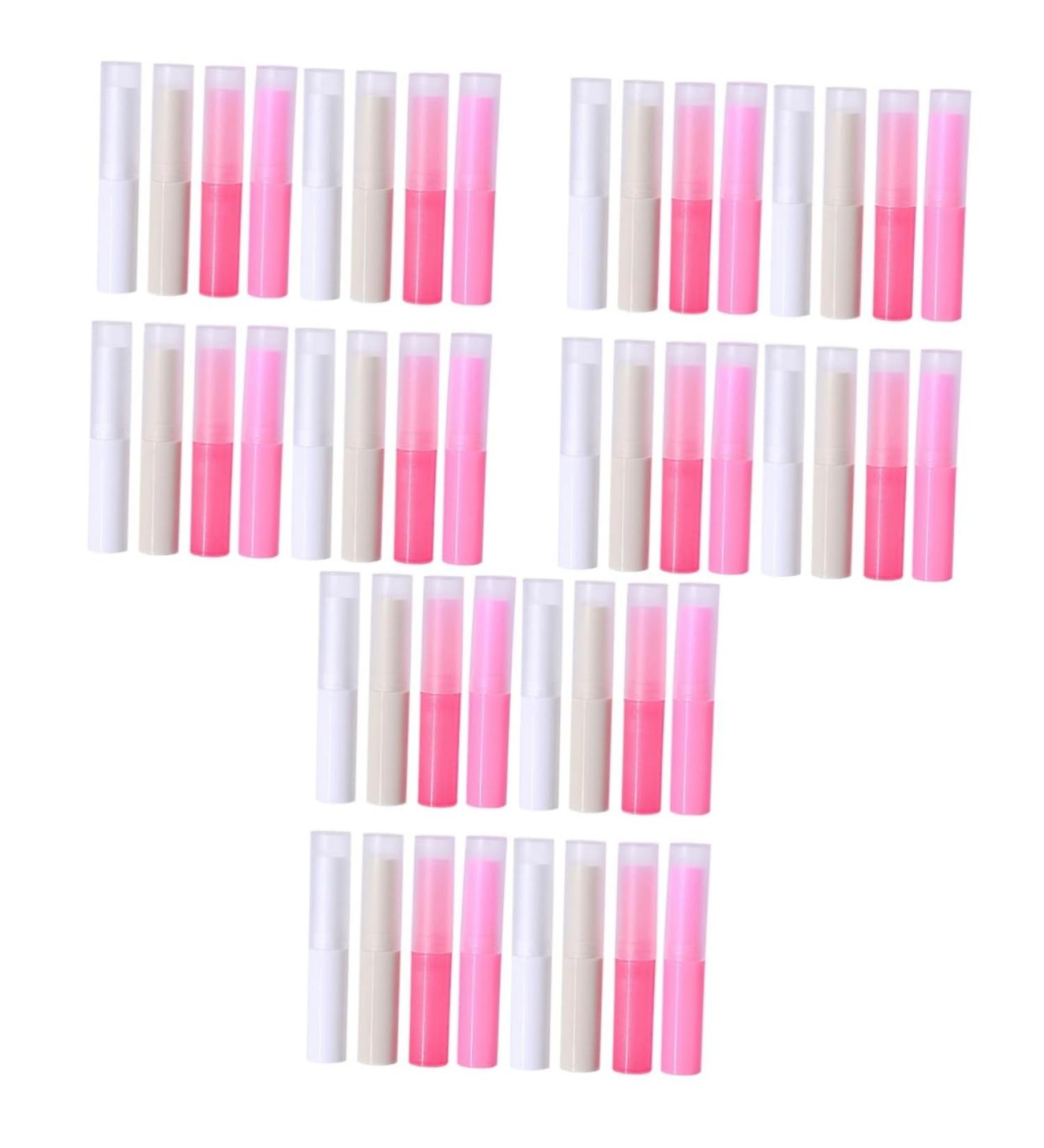 Angoily 48pi ces Tubes Vides Plastique Pour L vres Beige Blanc Et Contenants Pratiques Pour Lip Balm Et Crayon L vres - Buy Online on GoSupps.com
