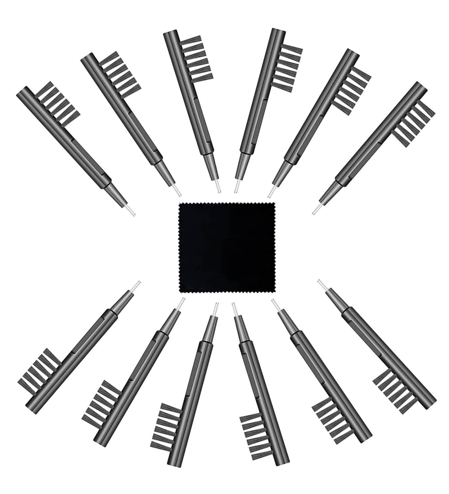 Hearing Aid Cleaning Brush Kit | 12-Piece Set with Wax Loop, Magnet, and Cloth | Ideal for Earbuds, Headphones, Airpods - Buy Online on GoSupps.com