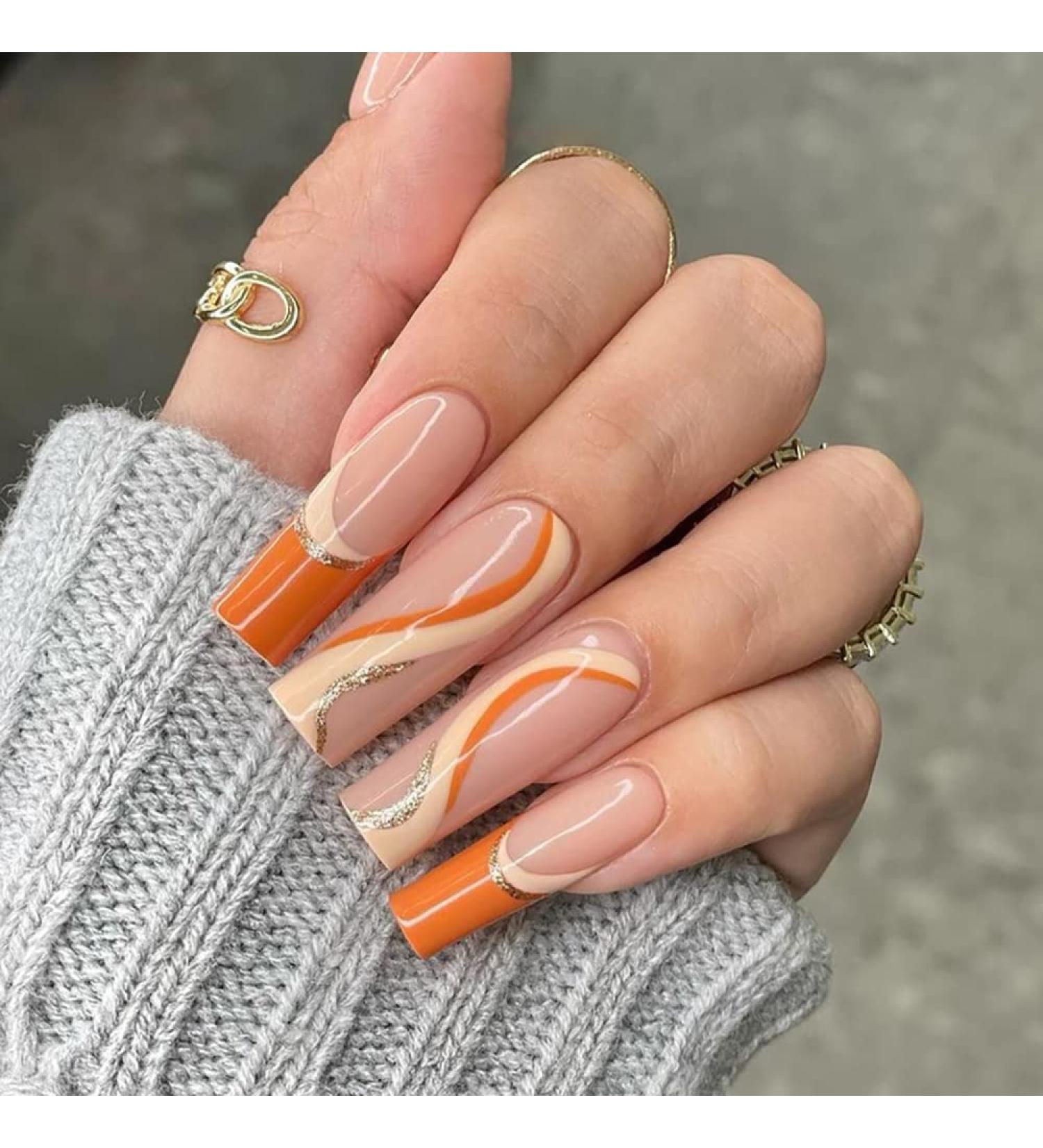 Buy Abstract Ballerina French Press-On Nails - 24 pcs Artificial Nails for Women and Girls | International Shipping Available - Buy Online on GoSupps.com