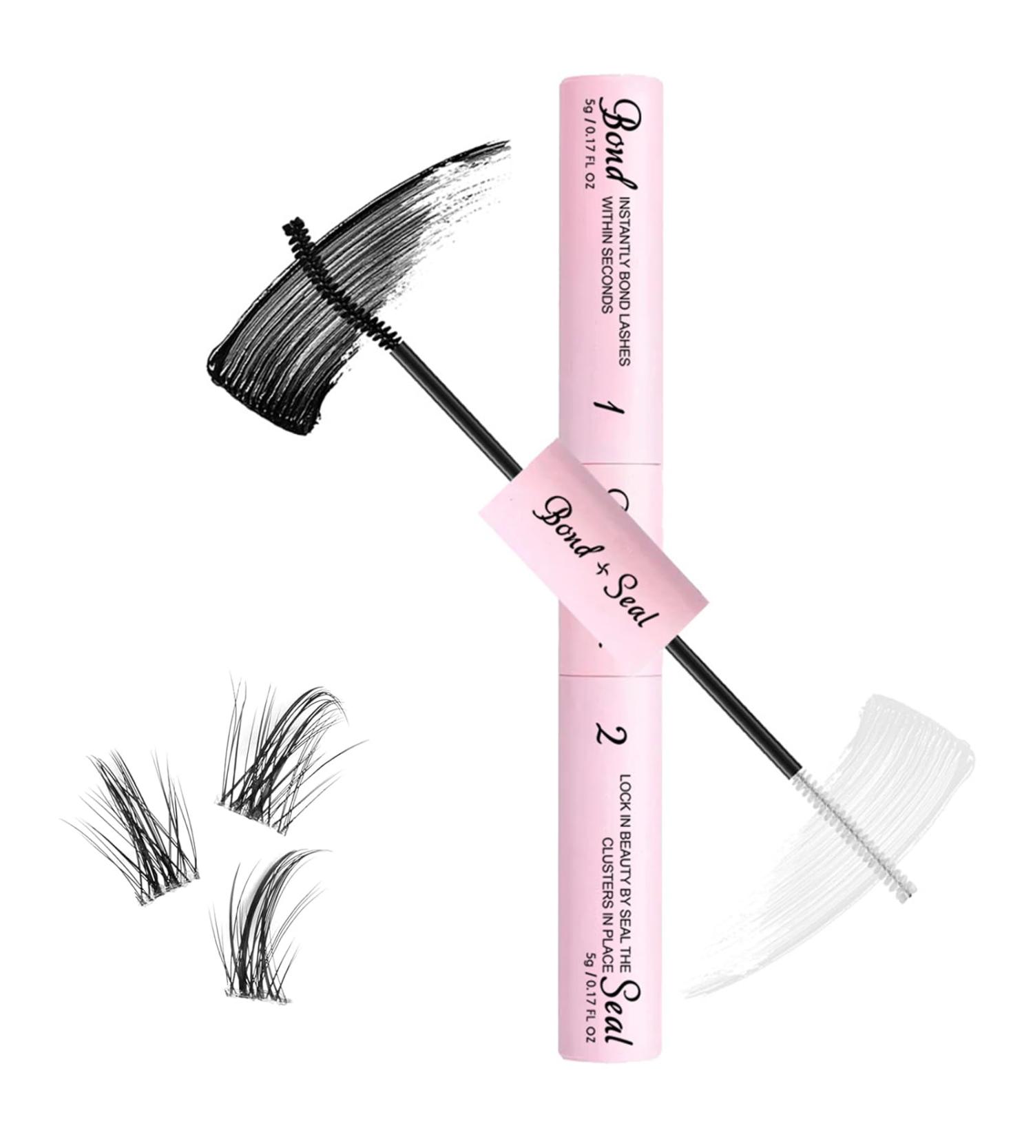Lash Bond and Seal Cluster Eyelash Lashes Glue for Individual DIY Eyelash Extensions Lasting Strong Hold Waterproof 2 in 1 Mascara Eyelash Extension Glue pink - Buy Online on GoSupps.com