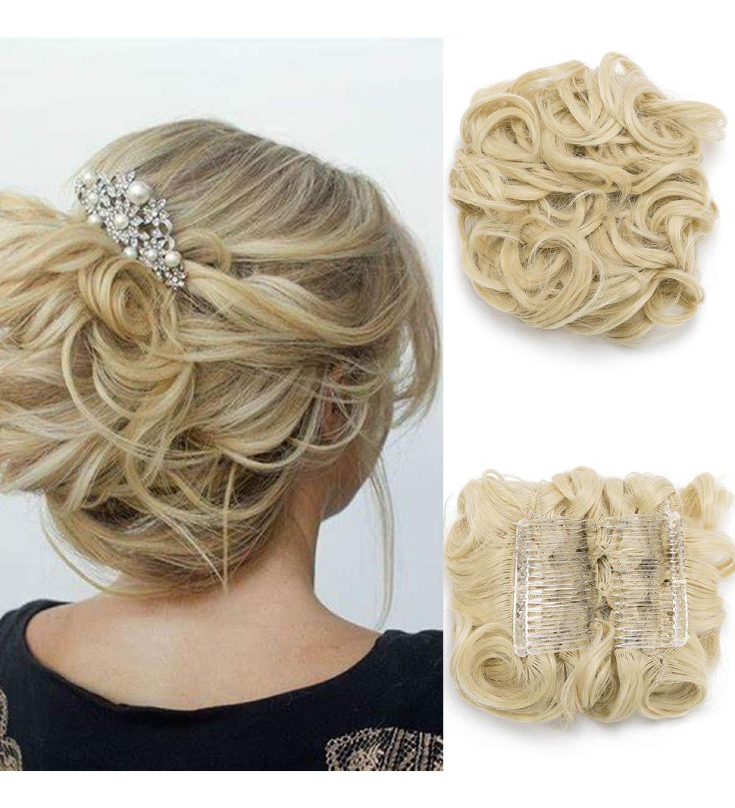 SEGO Hair Part Dutt Combs - Premium Hair Extensions for Braid & Ponytail Updos | Waved Bleached Blonde 613c - Buy Online on GoSupps.com