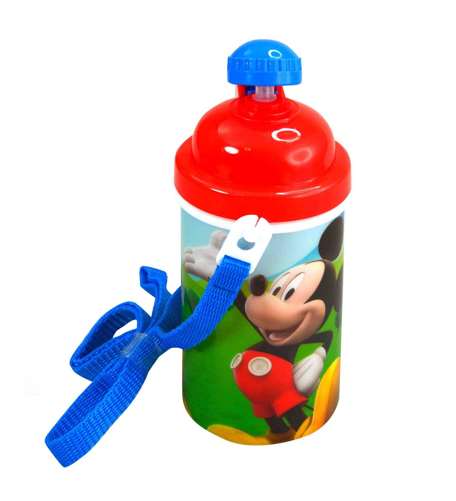 Zak Designs Disney Mickey Mouse One-Touch Water Bottle with Reusable Straw - BPA-Free, Easy to Clean - Kids' Travel Essential - Buy Online on GoSupps.com