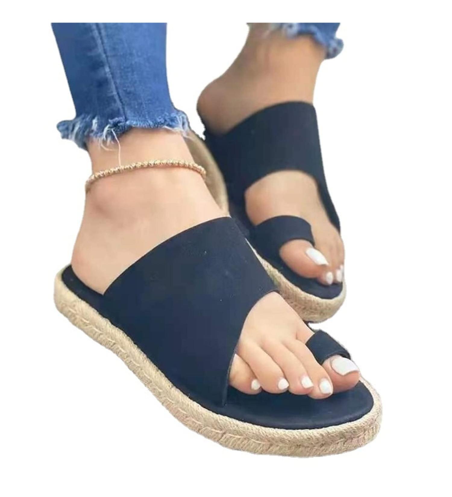 Bunion Corrector Sandals for Women | MisFun Breathable Bunion Correction Sandals - Black, Size 6 - Buy Online on GoSupps.com