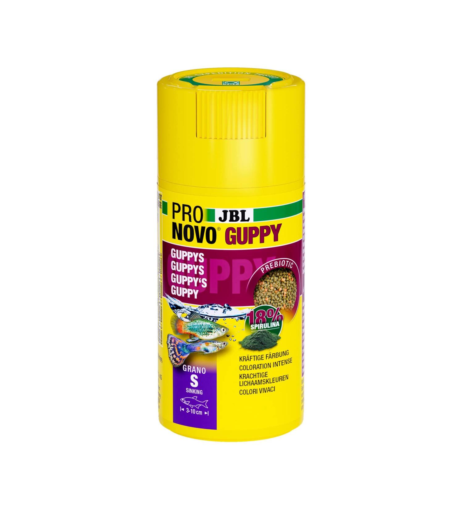 JBL Pronovo Gupy Grano - Premium Granulate Fish Feed for Guppies & Livebearers (100ml/56g) - Perfect for 3-10 cm Fish - International Shipping Available - Buy Online on GoSupps.com