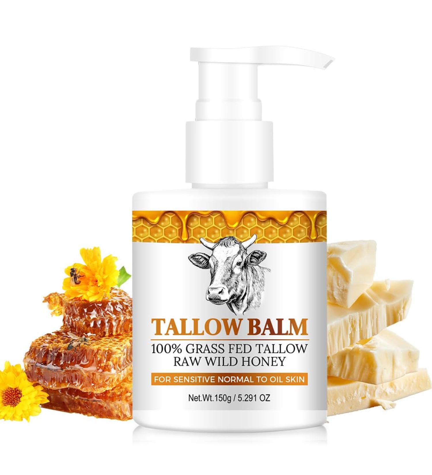 Beef Tallow & Honey Milk Body Lotion - Moisturizes & Softens Dry Skin Body & Hands - Moisturizing Body Oil for Body Organic Face Moisturizer  - Buy Online on GoSupps.com