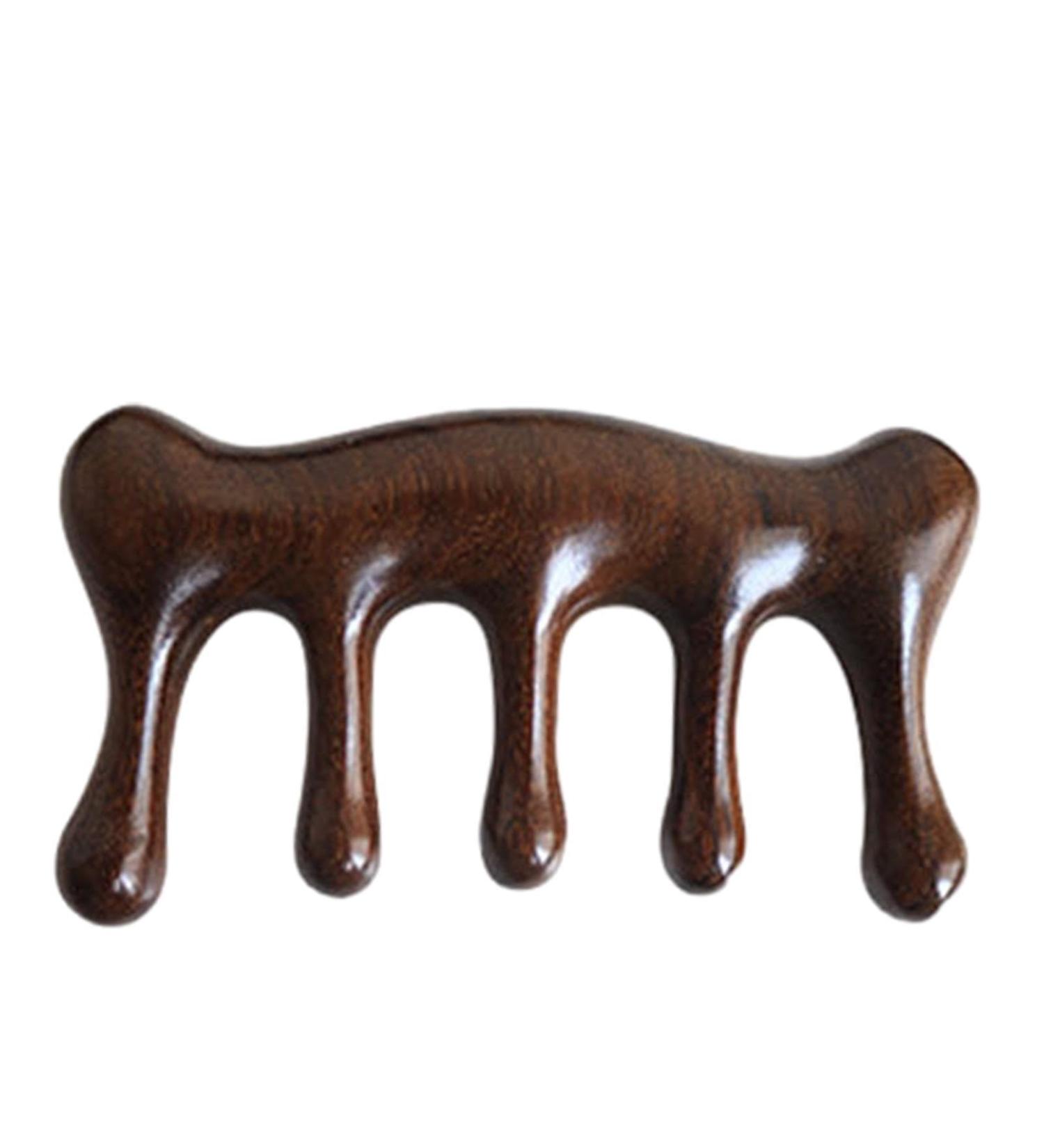 Wood Massage Comb - Sandalwood Head Scalp Comb | No Static Wide Tooth Comb for Relaxation & Hair Care - Buy Online on GoSupps.com