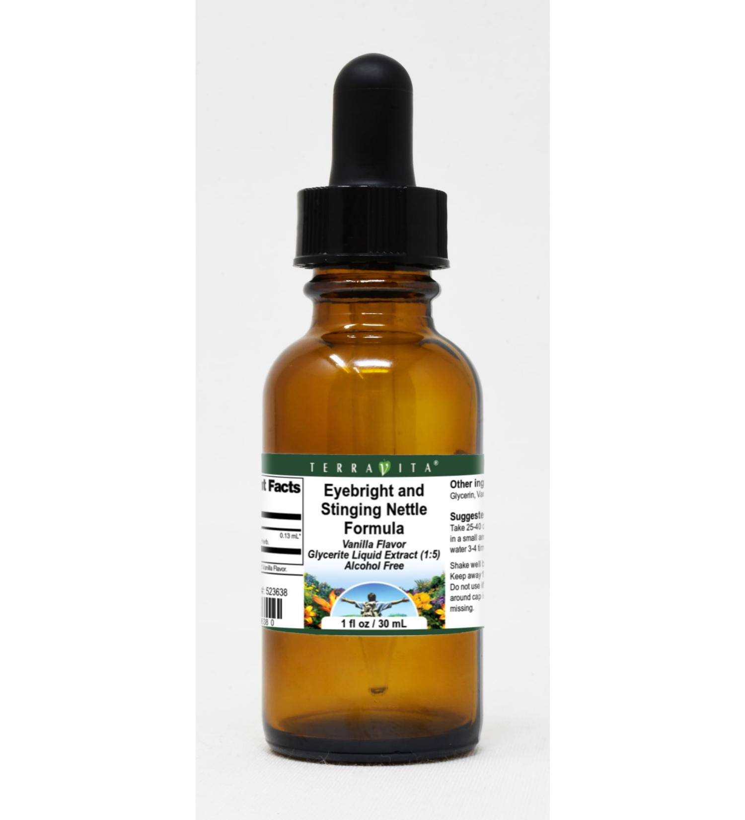 Terravita Eyebright & Stinging Nettle Glycerite Liquid Extract - Vanilla Flavored (1 oz) | International Shipping Available - Buy Online on GoSupps.com