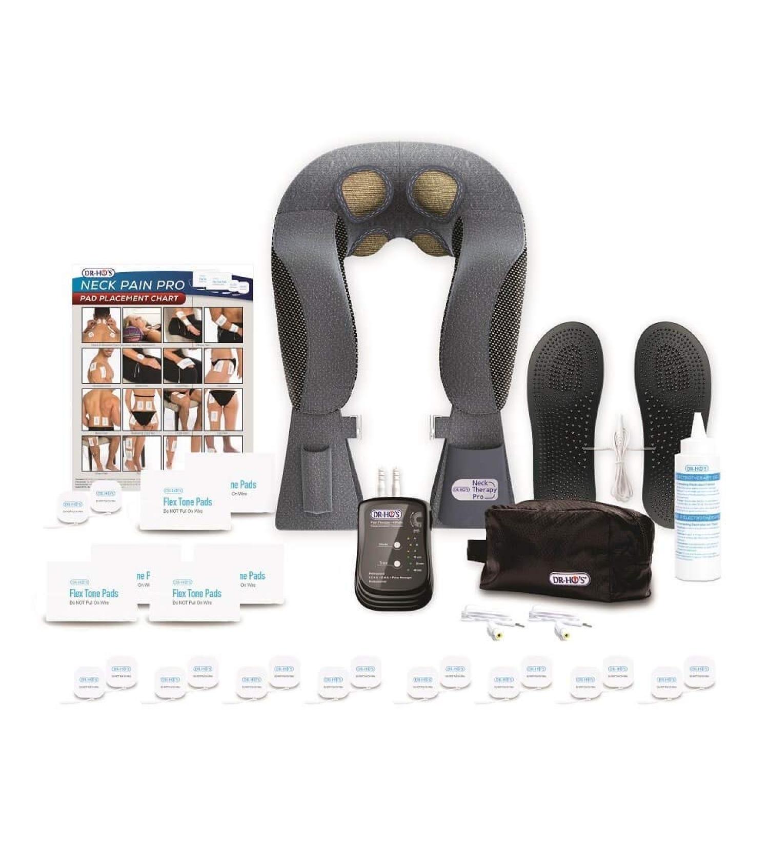 DR-HO S Neck Pain Pro Deluxe Package | TENS & EMS Therapy for Neck & Shoulder Pain Relief - International Shipping Available - Buy Online on GoSupps.com