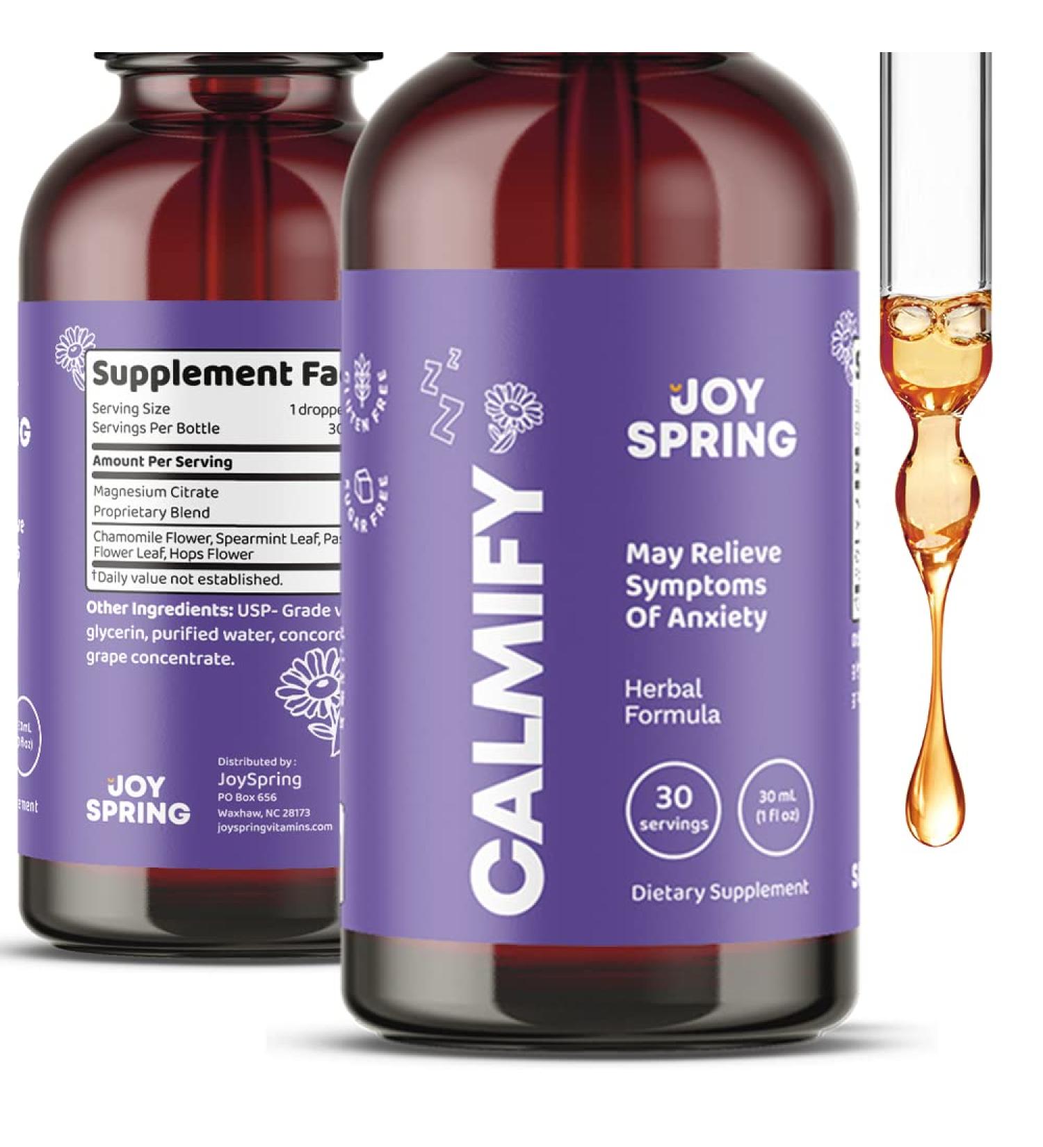 Kids Calm Magnesium Drops - Sugar & Gluten Free - Grape Flavored Anxiety Relief Supplement - 30 ML - Buy Online on GoSupps.com