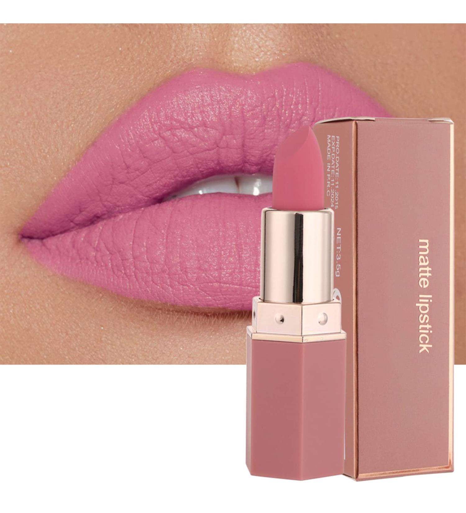 Barbie Pink Matte Lipstick | Long Lasting & Waterproof | Hydrating & High Pigmented | Smooth Velvet Texture | Makeup Gift - 02 Barbie Pink - Buy Online on GoSupps.com