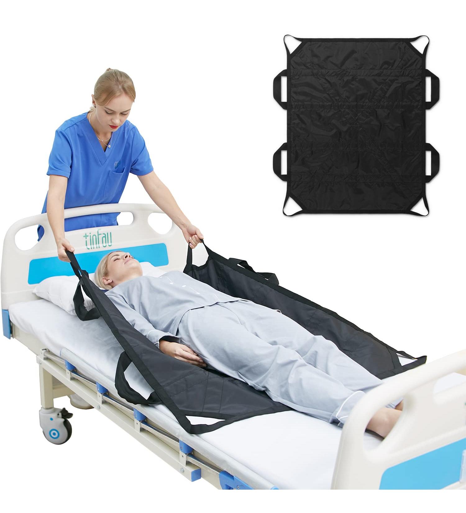 Multipurpose Waterproof Transfer Sheet 45 X 36 with Reinforced Handle - Reusable Washable Patient Positioning Pad for Bedridden Care - Black - Buy Online on GoSupps.com