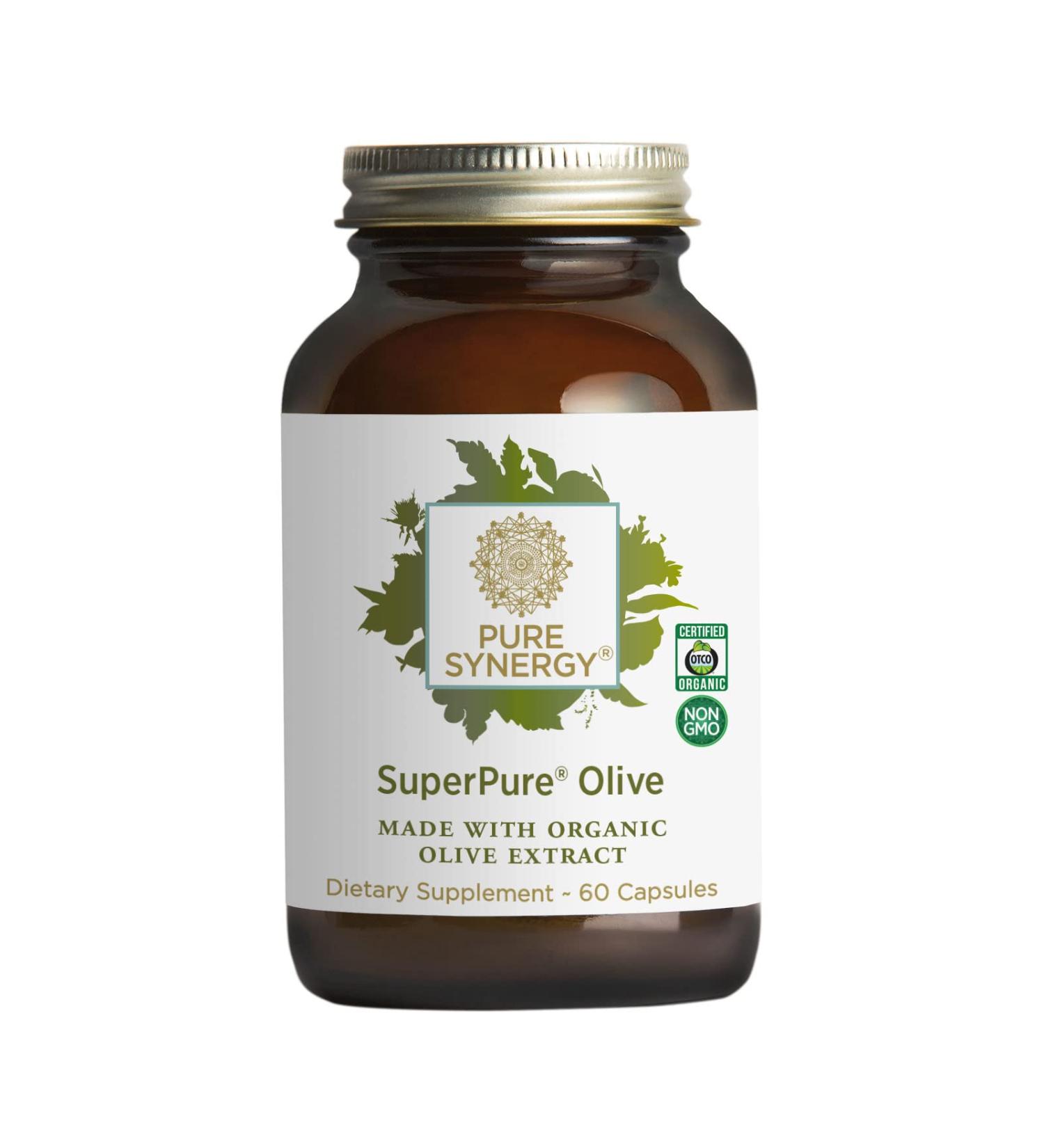 SuperPure Olive Extract Capsules - USDA Organic, Non-GMO, Vegan - 60 Capsules with Olive Oil & Leaf Extracts - Buy Online on GoSupps.com