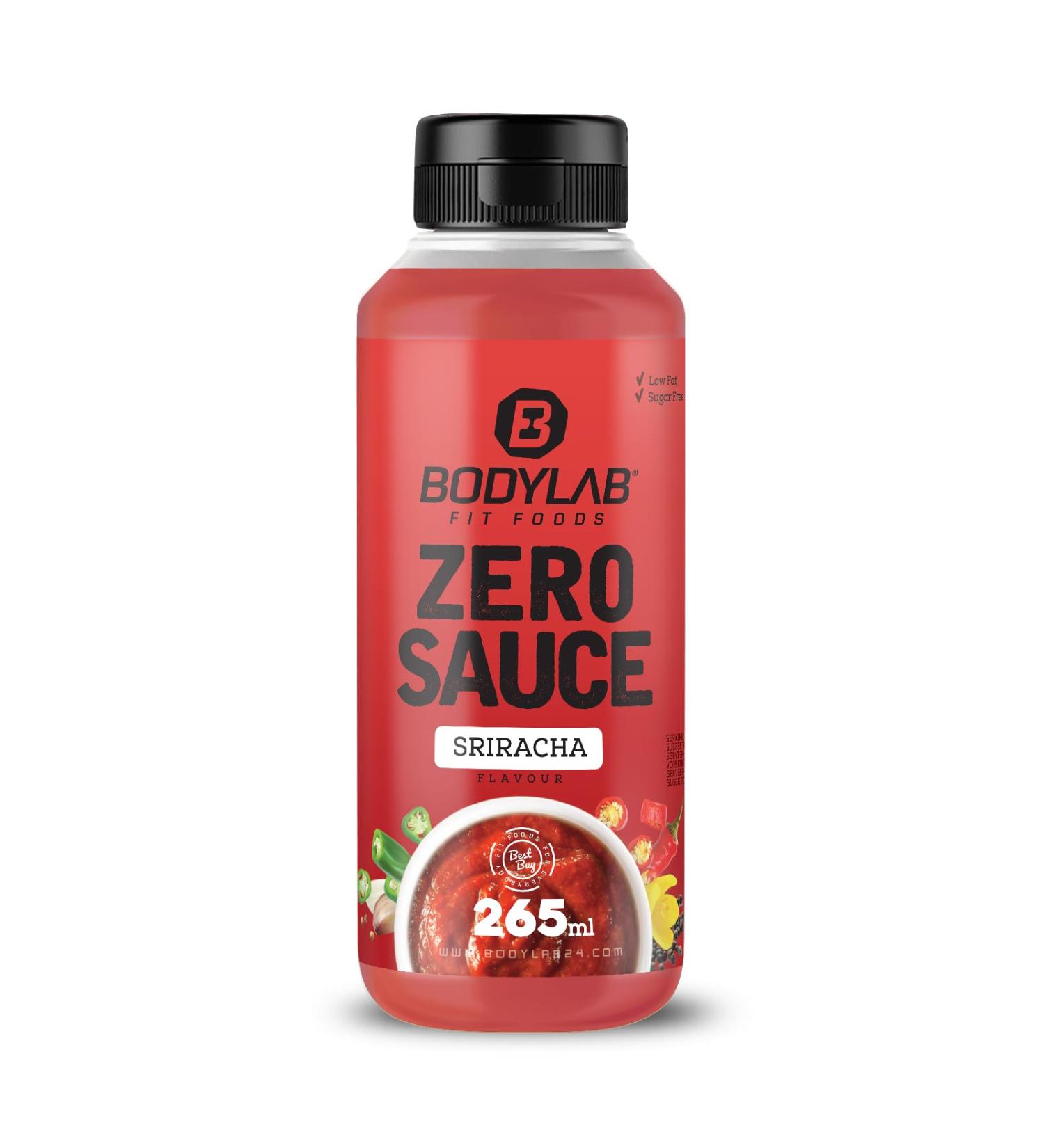 BODYLAB24 Zero Sauce Sriracha 265ml - Low-Calorie Fat & Sugar Reduced Perfect for All Diets - 3-9 kcal per 15g Portion - Buy Online on GoSupps.com