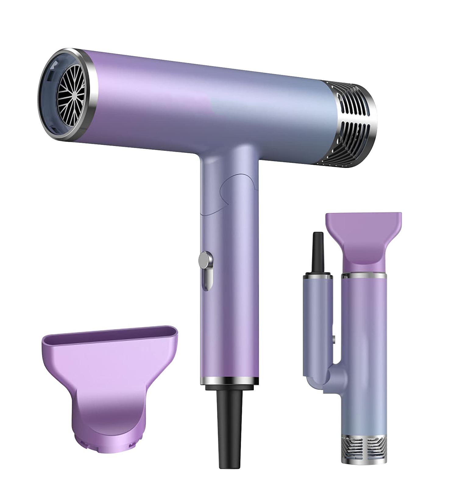 JIEBA Hair Dryer Hair Blower Electric Negative Ion Blow Dryer Mini Folding Lightweight Hair Blower Quiet Quick Hair Dryer Home Travel Portable Hair Blower Gradient T-Shaped Hair Dryer Purple 1800W - Buy Online on GoSupps.com