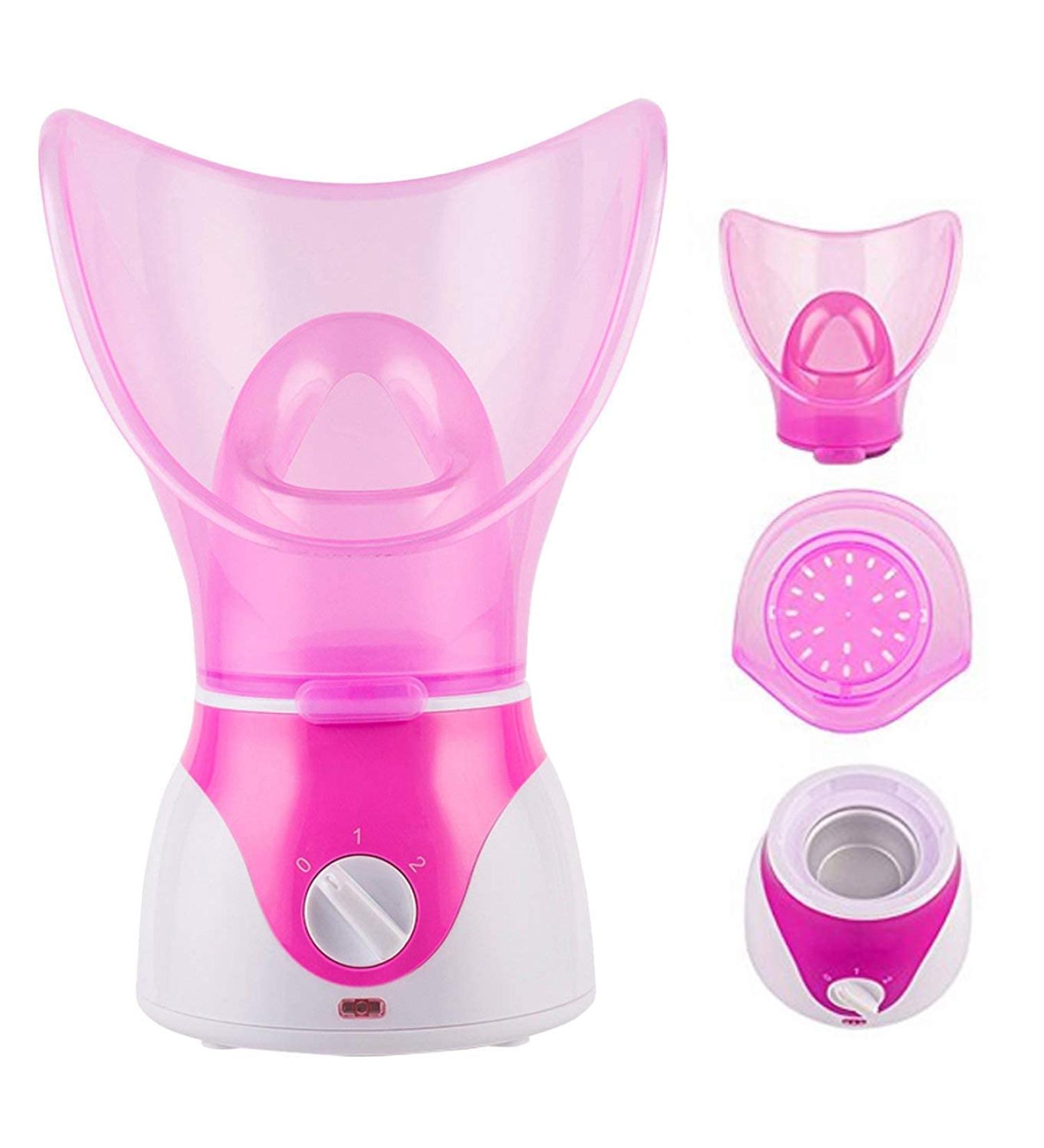 Facial Steamer Hot Mist Face Steamer Home Sauna SPA Face Humidifier for Face Steaming Skincare Deep Sinus with Aromatherapy(Include Headband) (Pink) - Buy Online on GoSupps.com