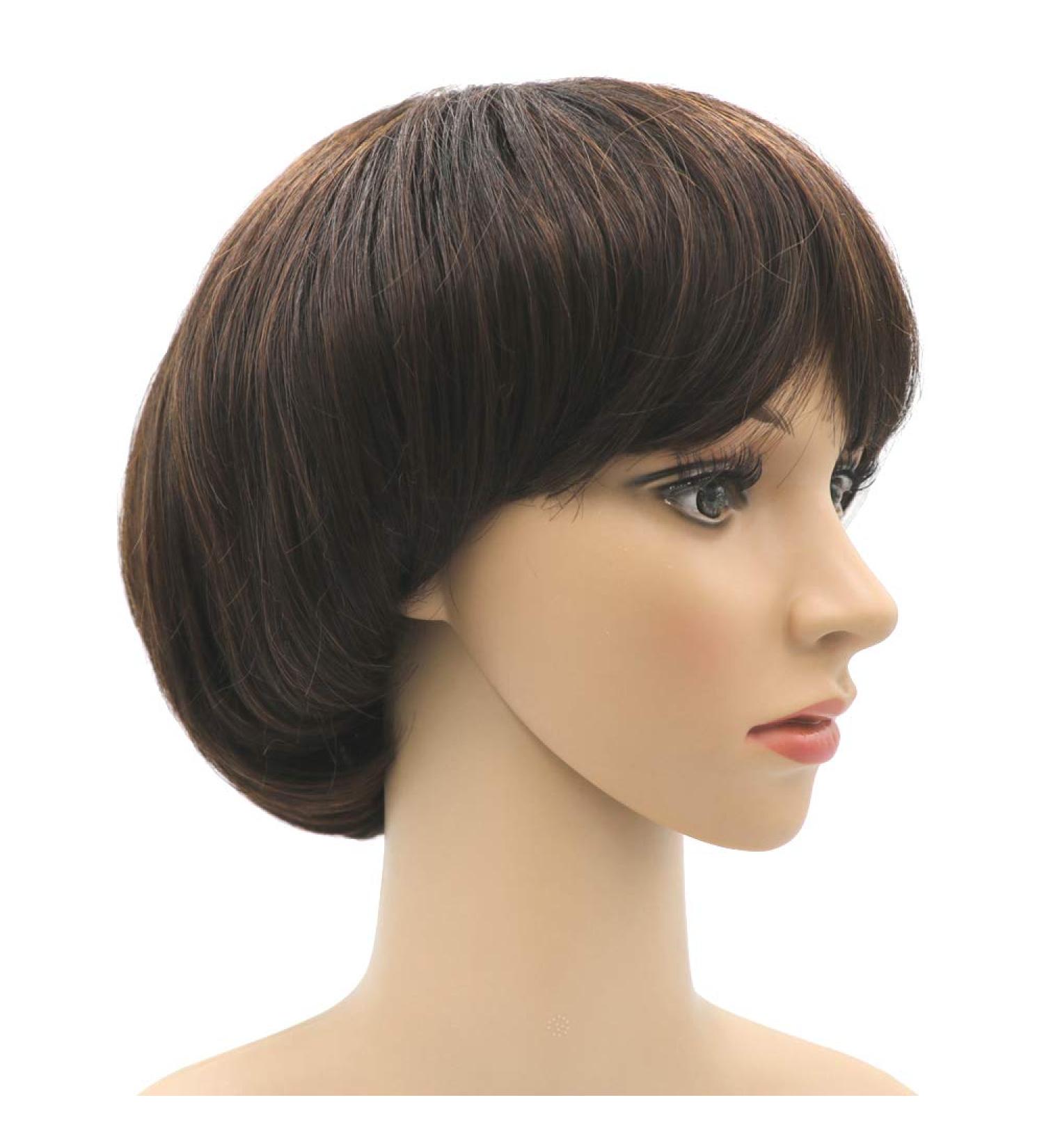 Short Afro Girls Cosplay Mushroom Wig with Bangs - Brown Bob Wig for Black Women - Buy Online on GoSupps.com