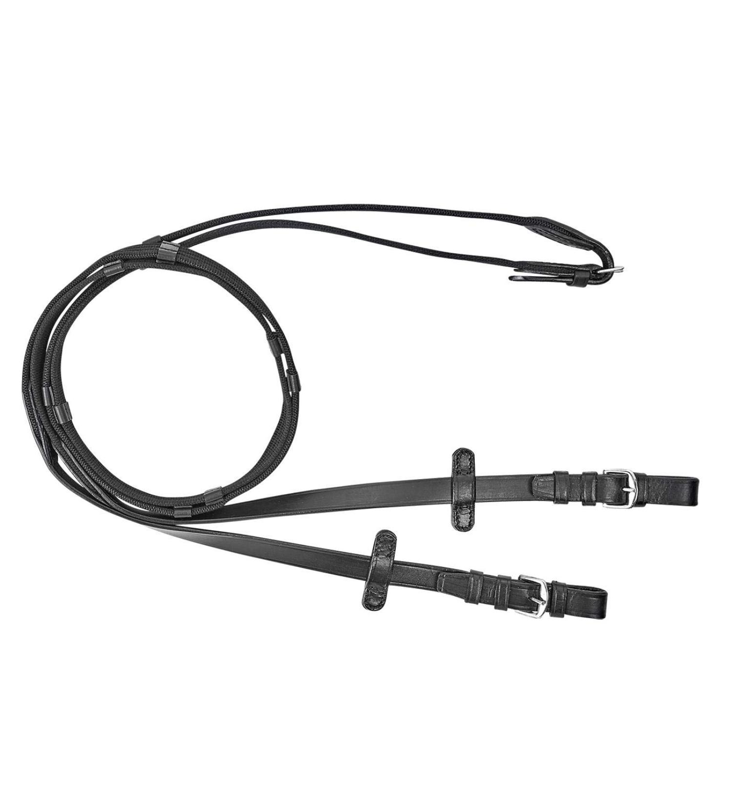 BUSSE Reins BELT-STANDARD Black Thoroughbred (135 cm)
