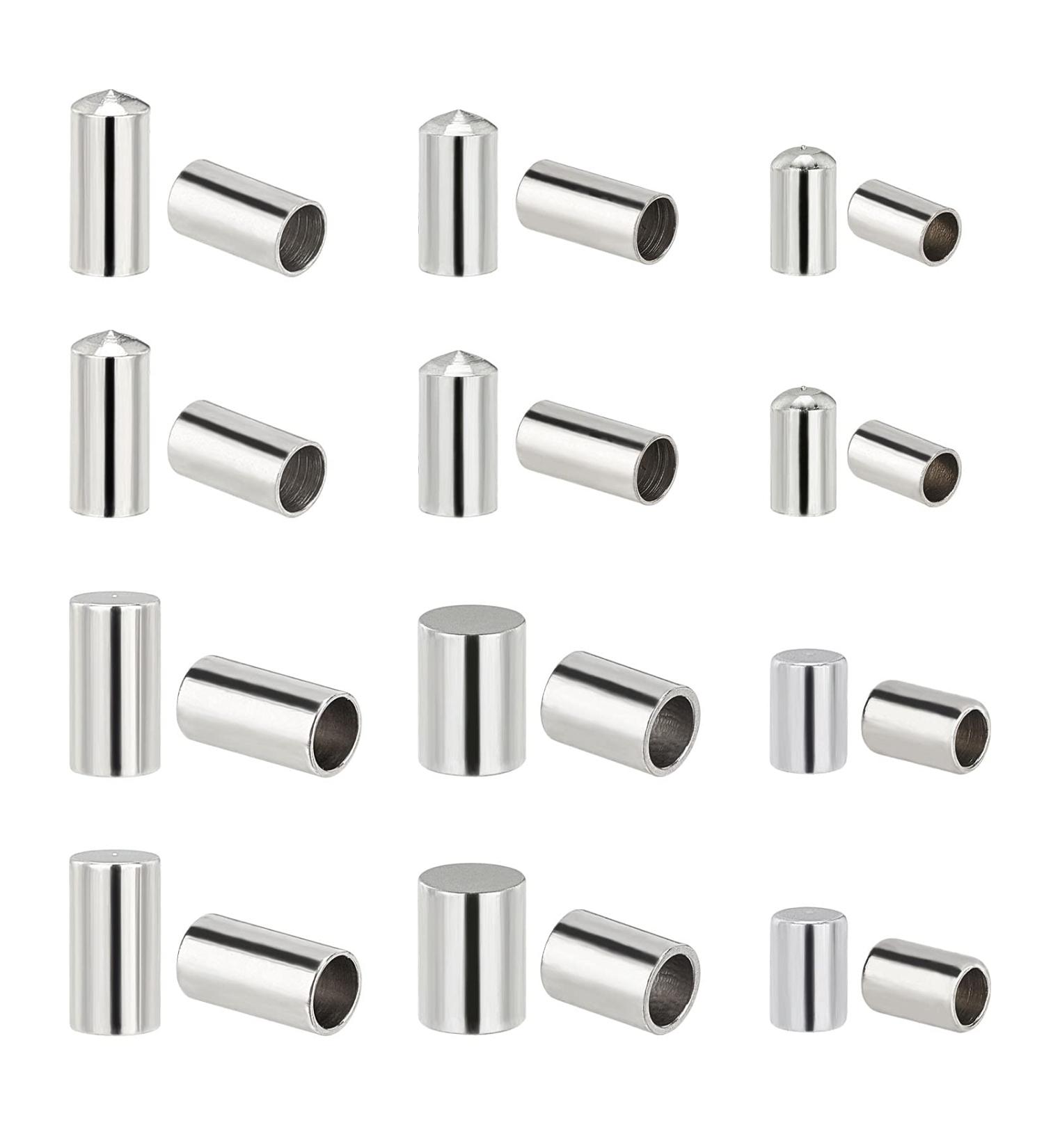 PandaHall 180pcs Stainless Steel Cord Ends for Jewelry Making - 2/2.5/3mm Inner Diameter End Caps Terminators (Round & Flat) - Shop Now! - Buy Online on GoSupps.com