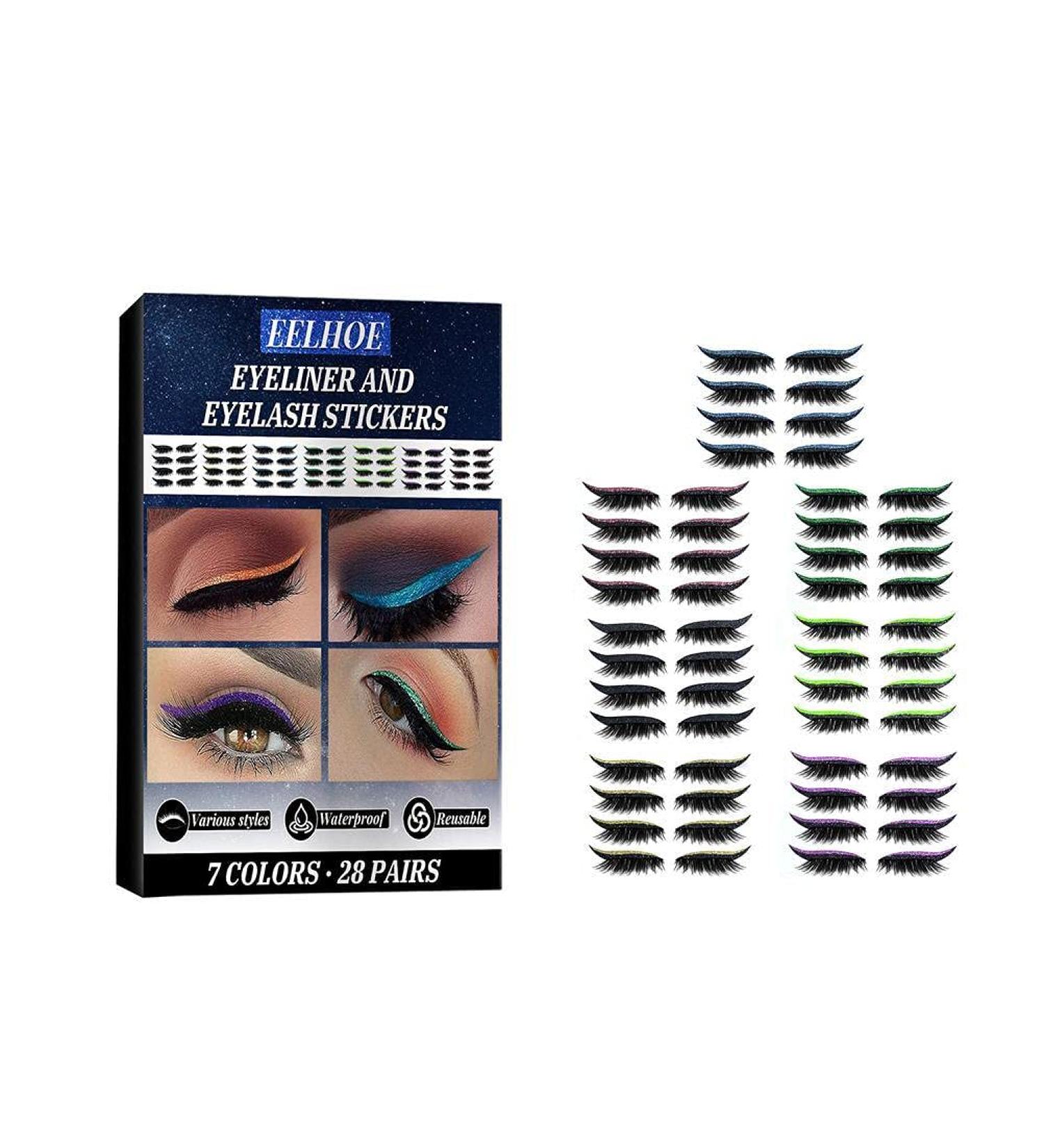Urisgo Eyeliner Stickers - Reusable & Quick Application | 28 Pairs of Eye-Lash Stickers for Effortless Beauty - Buy Online on GoSupps.com