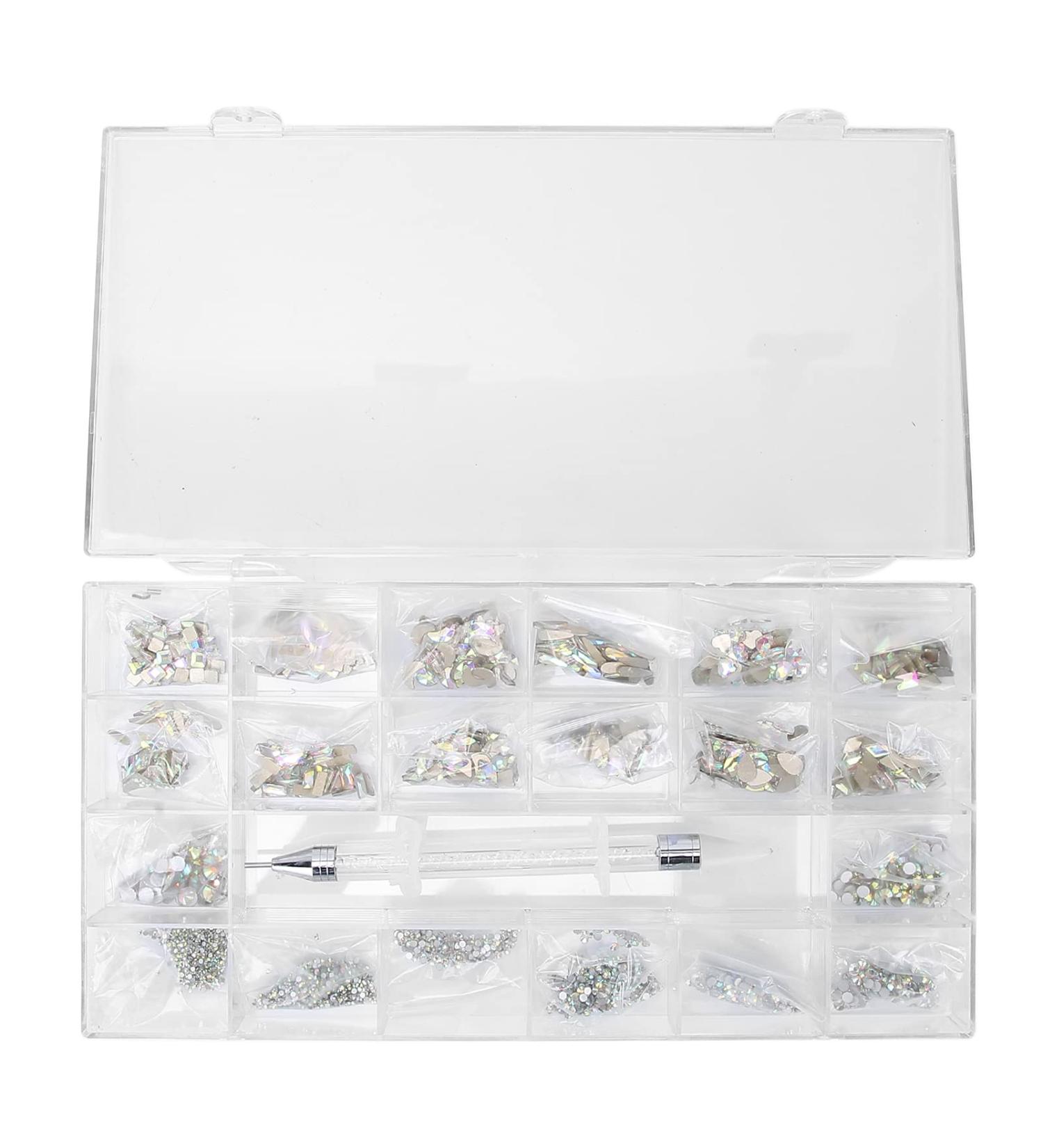 Nail Art Rhinestones Not Fade Bright and Colorful Glass Rhinestones with Storage Box for Nail Salon - Buy Online on GoSupps.com