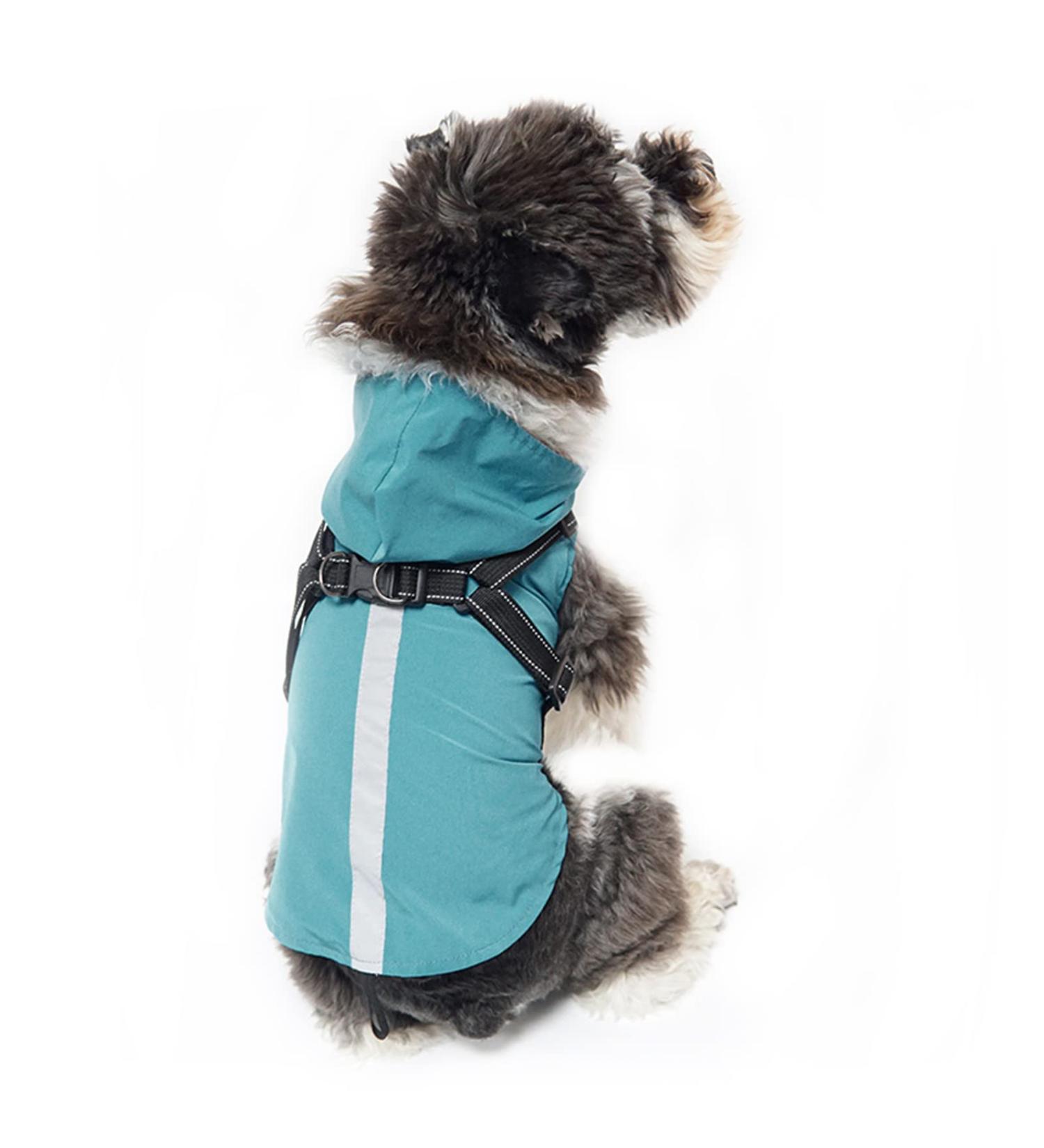 Waterproof Dog Rain Jacket with Hood | Adjustable Reflective Coat for Small to Large Dogs - Available in Green & Blue (3XL) - Buy Online on GoSupps.com
