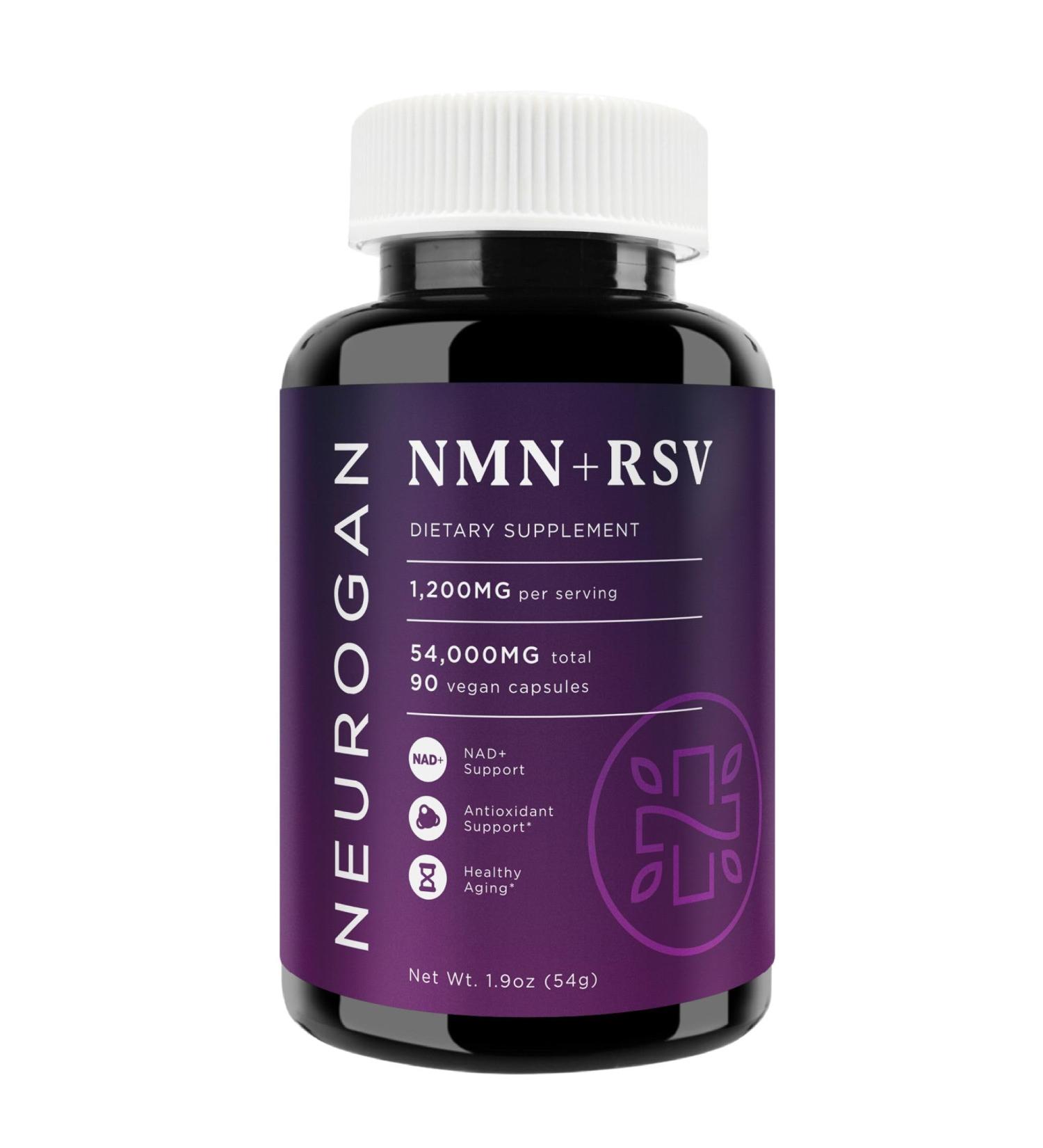Neurogan NMN + Resveratrol Capsules Cellular Health & Energy Support 1200mg Nicotinamide Mononucleotide and Trans-Resveratrol per Serving 90 Count - Buy Online on GoSupps.com
