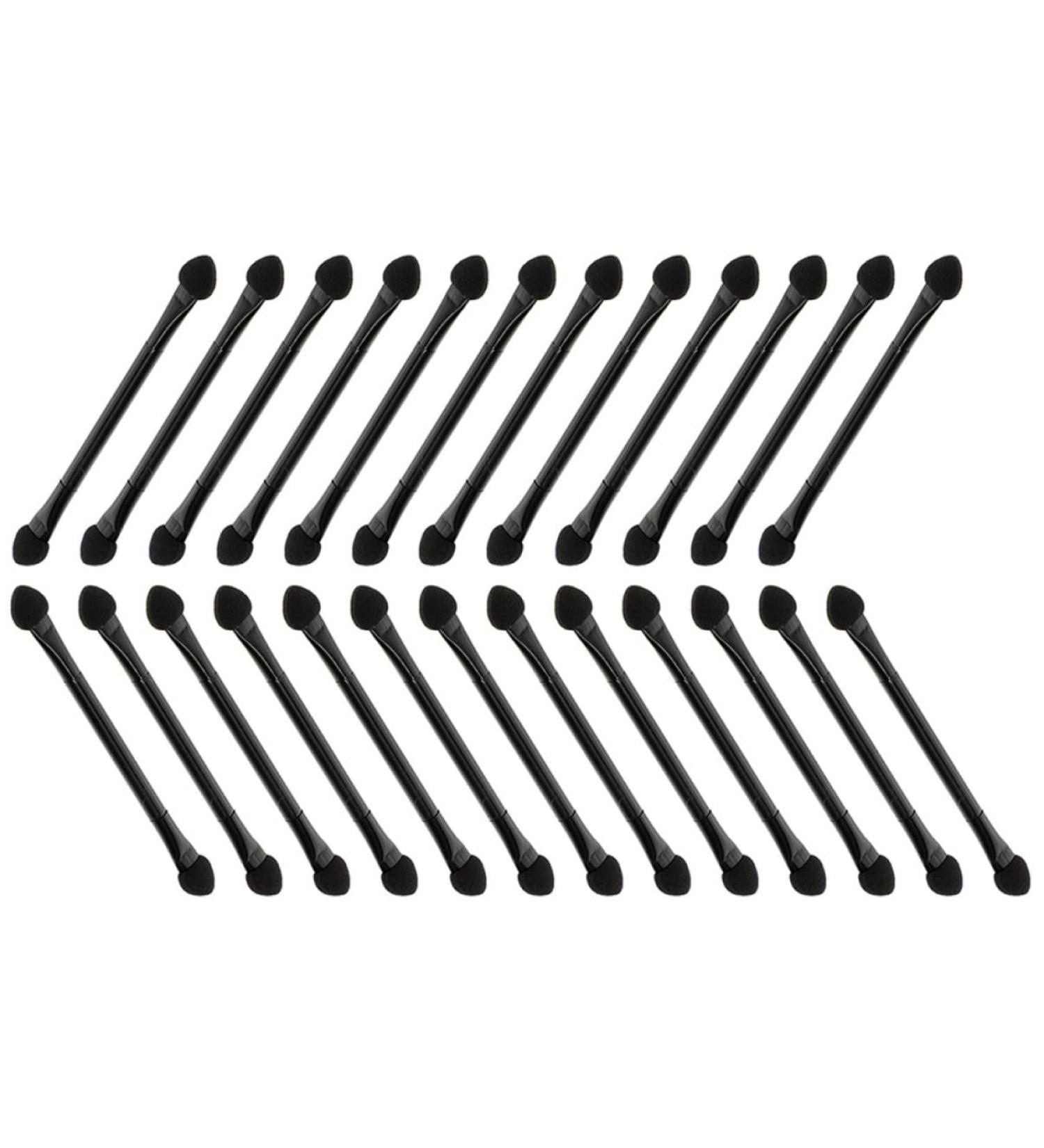 BELLIFFY 25 Pcs Dual Ended Makeup Brush Black Makeup Plastic Eyeshadow Sponge Brush - Buy Online on GoSupps.com