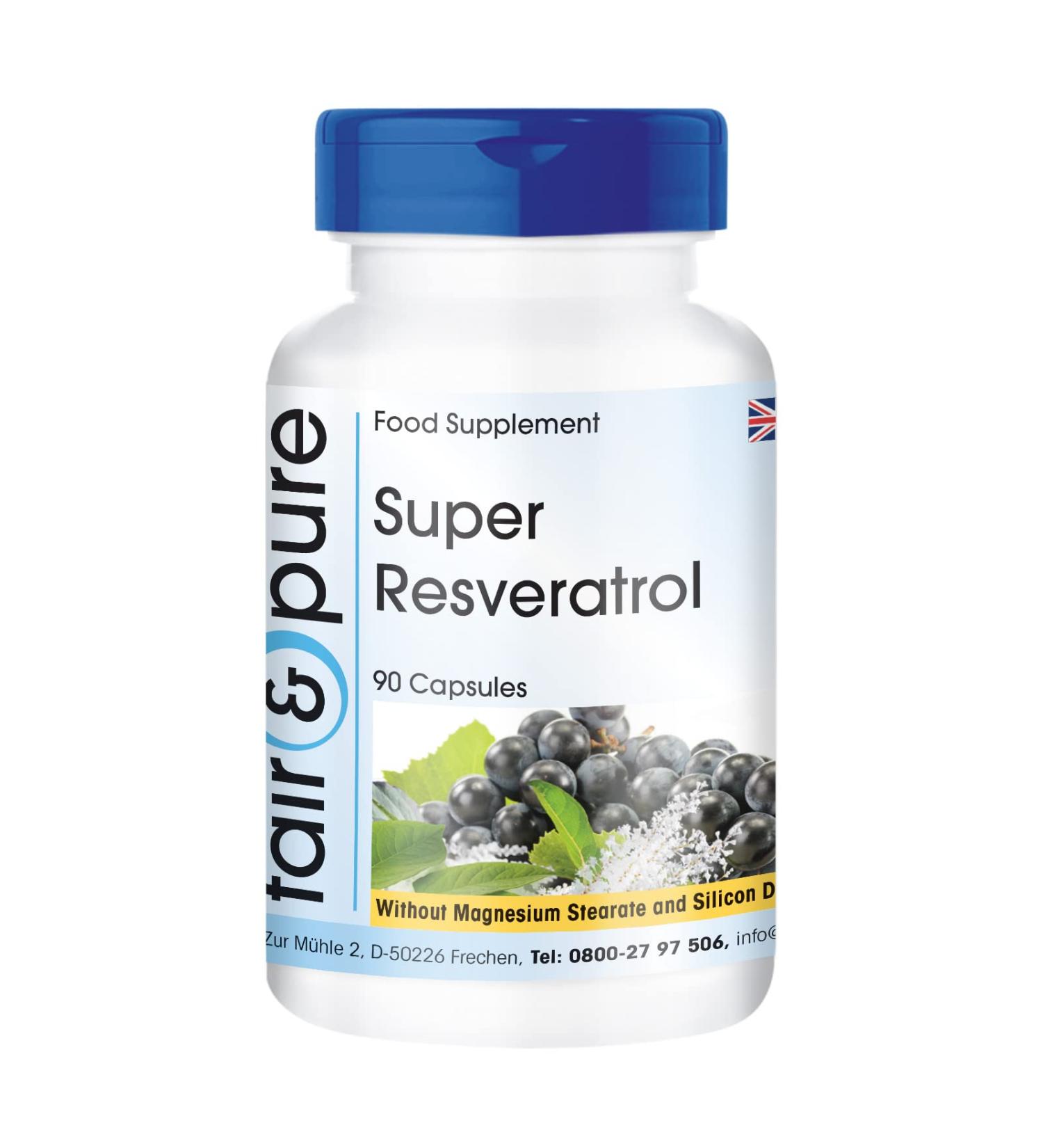 Fair & Pure Super Resveratrol Capsules - Natural Trans-Resveratrol from Knotweed with Bioflavonoids - Vegan 90 Count - Buy Online on GoSupps.com