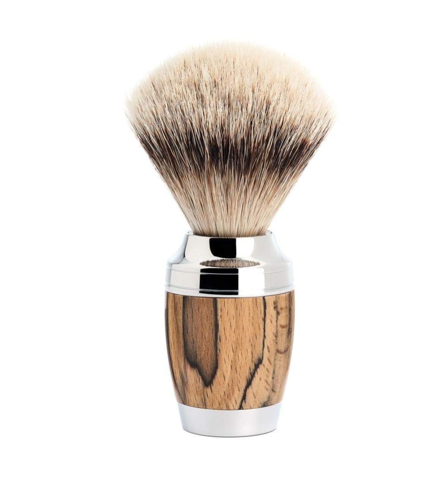 M HLE Shaving Brush - Stylo Series - Silvertip Badger - Stacked Beech