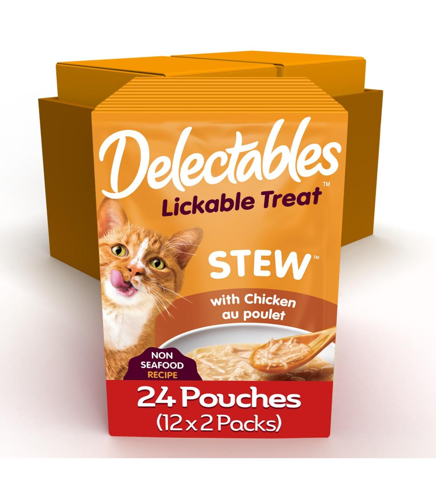 Delectables Non-Seafood Stew Lickable Wet Cat Treats 1.4 oz Pouches Chicken Flavour 24 Pouches Total - Buy Online on GoSupps.com